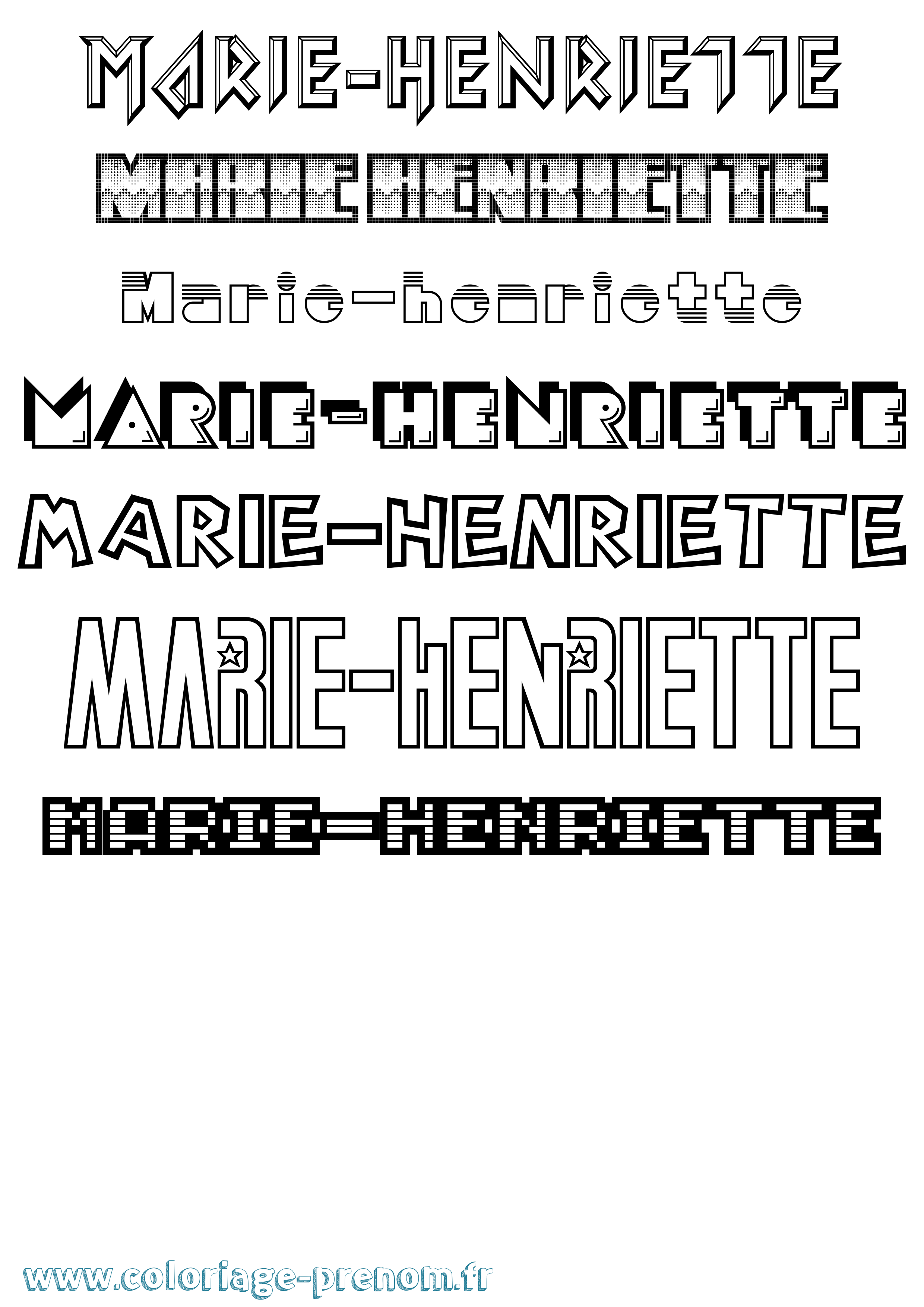 Coloriage Marie-Henriette Jeux Vidéos Coloriage prénom Marie-Henriette Jeux Vidéos