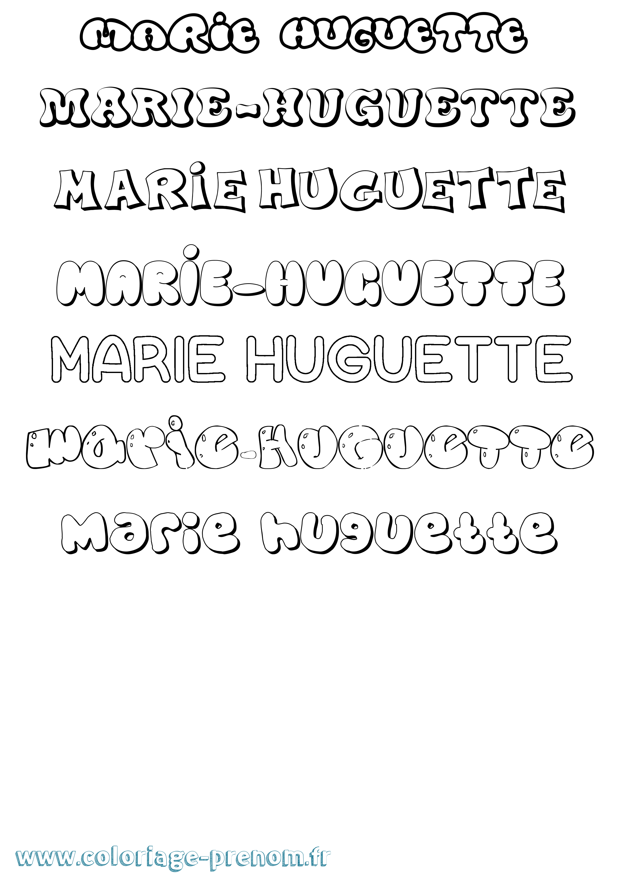 Coloriage Marie-Huguette Bubble Coloriage prénom Marie-Huguette Bubble
