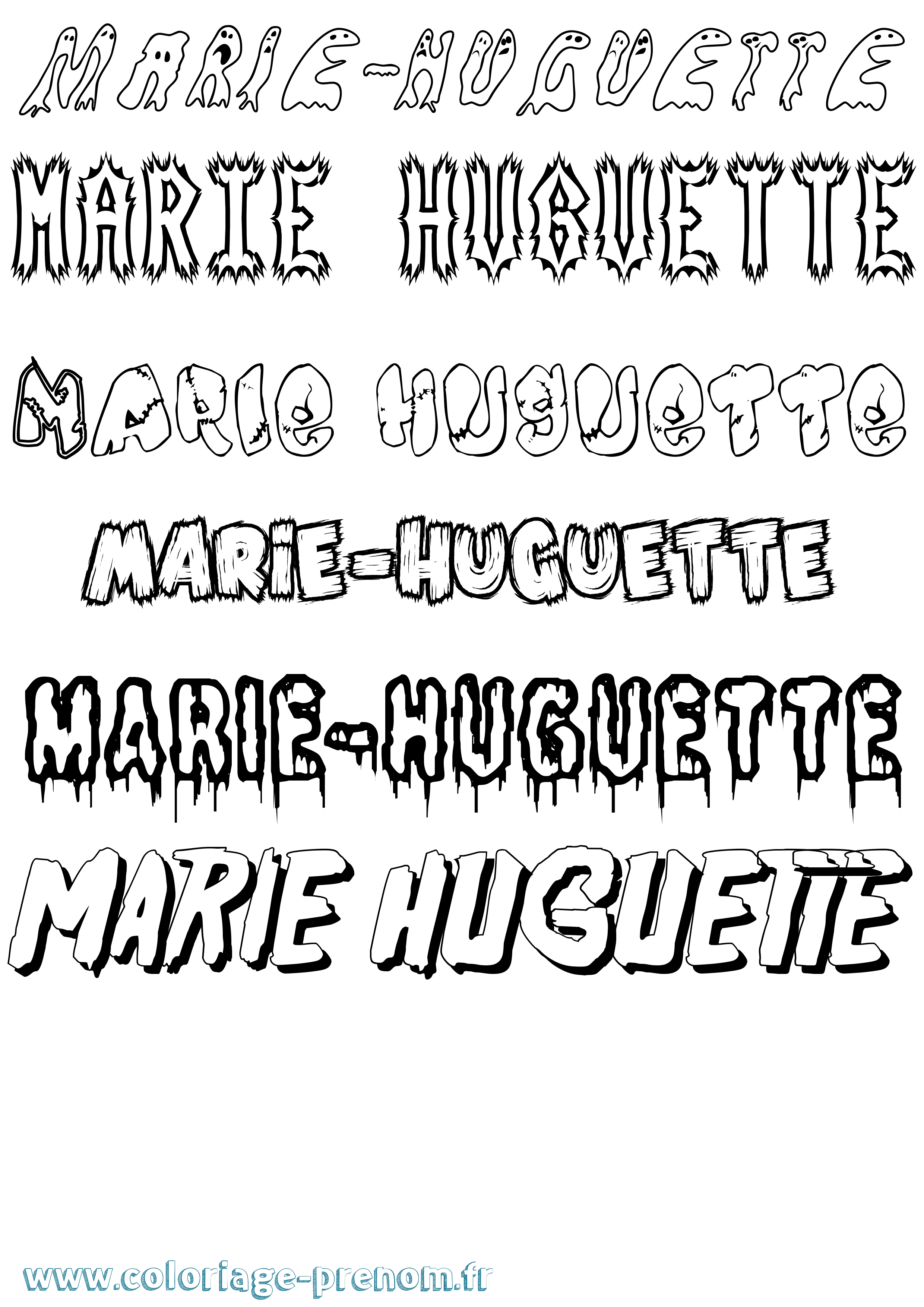 Coloriage Marie-Huguette Frisson Coloriage prénom Marie-Huguette Frisson