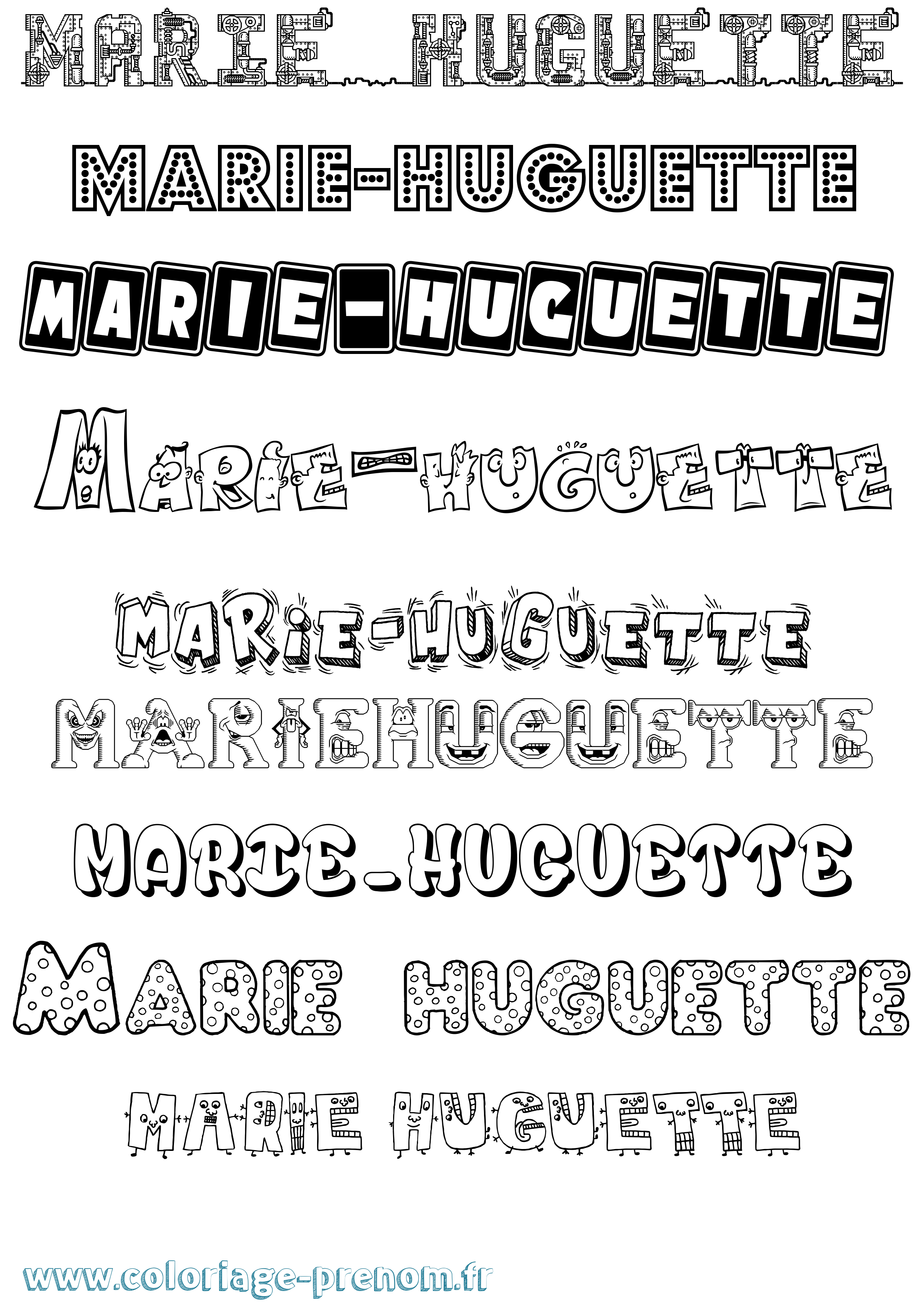 Coloriage Marie-Huguette Fun Coloriage prénom Marie-Huguette Fun