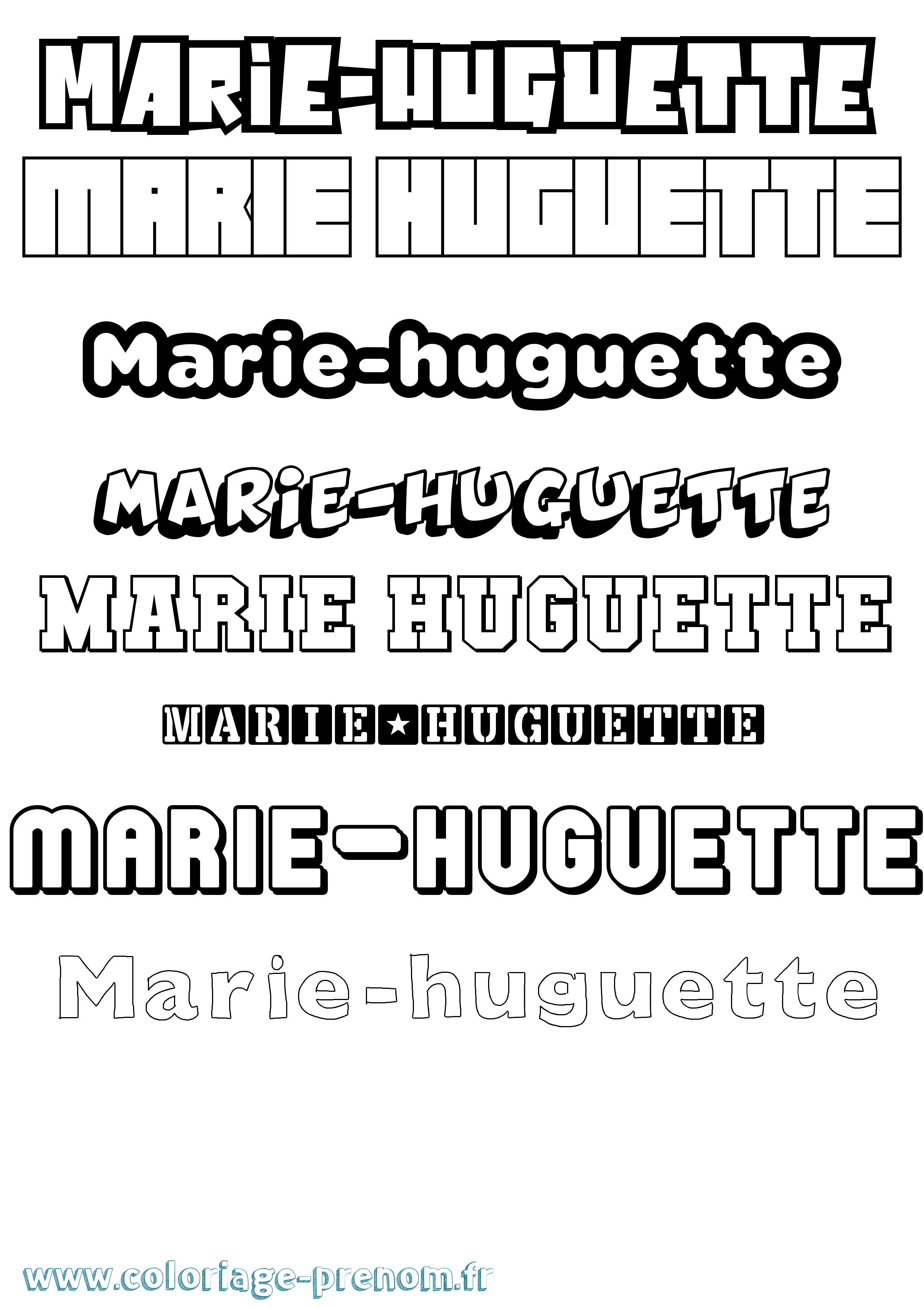 Coloriage Marie-Huguette Simple Coloriage prénom Marie-Huguette Simple