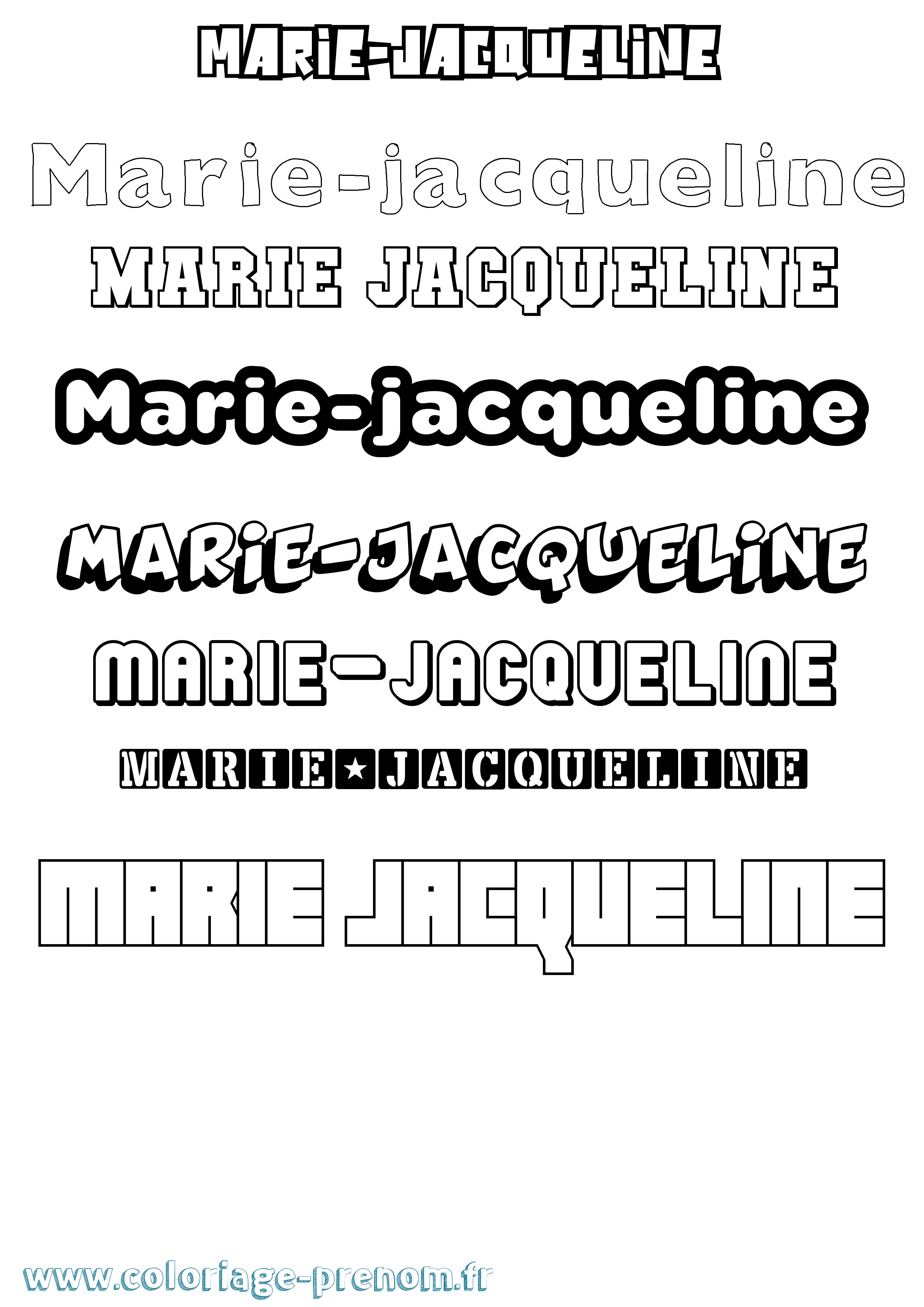 Coloriage Marie-Jacqueline Simple Coloriage prénom Marie-Jacqueline Simple