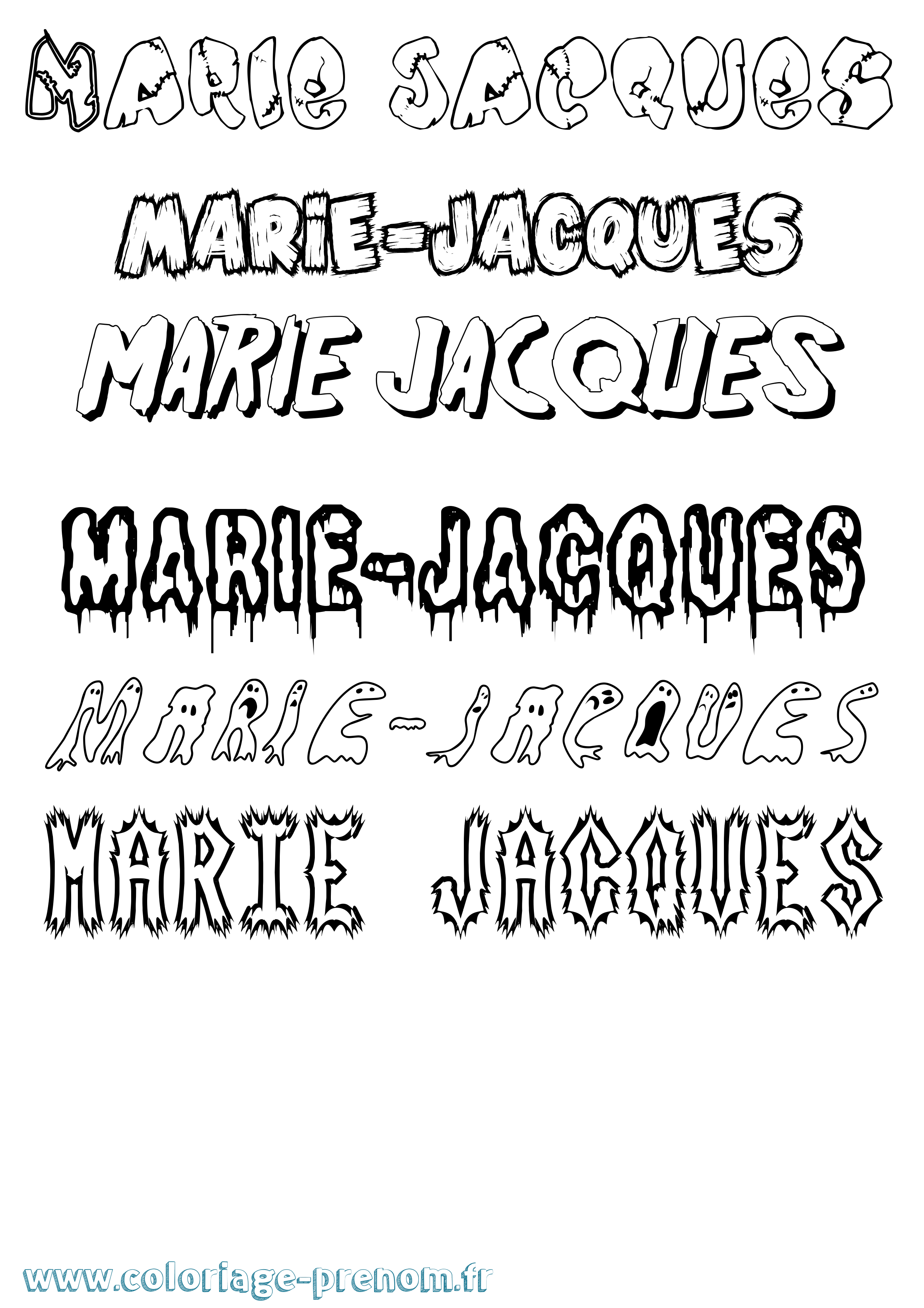 Coloriage Marie-Jacques Frisson Coloriage prénom Marie-Jacques Frisson