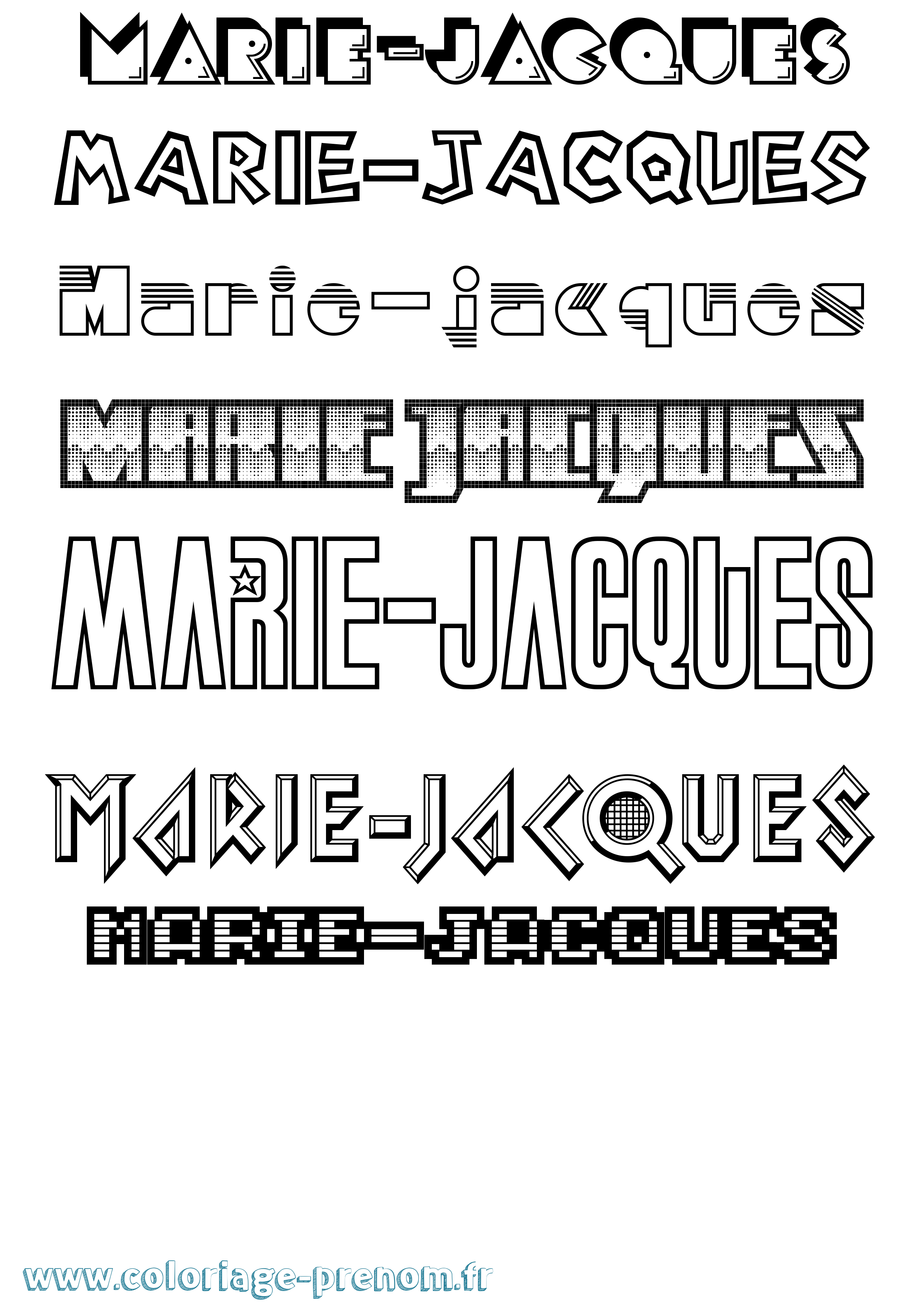 Coloriage Marie-Jacques Jeux Vidéos Coloriage prénom Marie-Jacques Jeux Vidéos