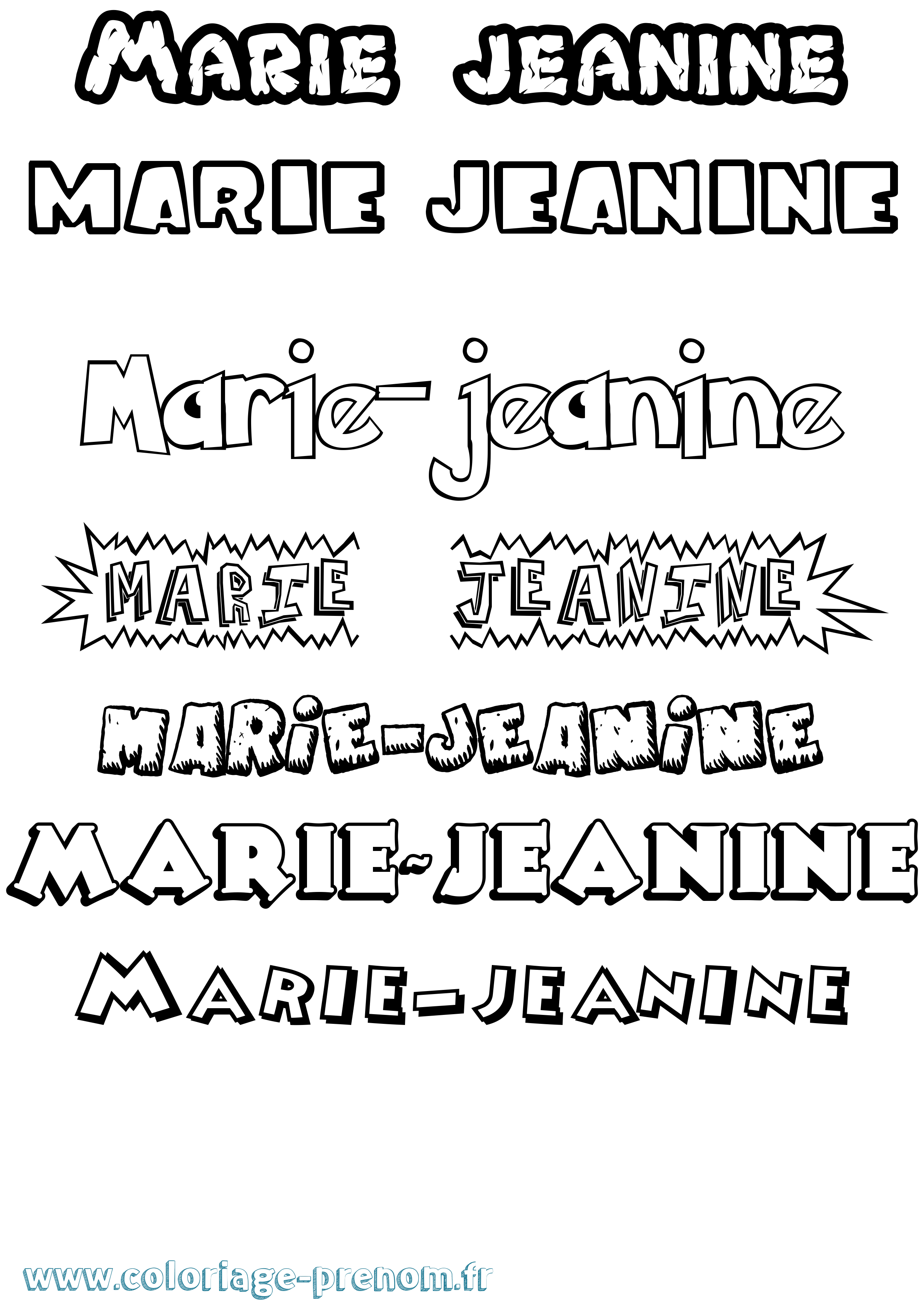 Coloriage Marie-Jeanine Dessin Animé Coloriage prénom Marie-Jeanine Dessin Animé