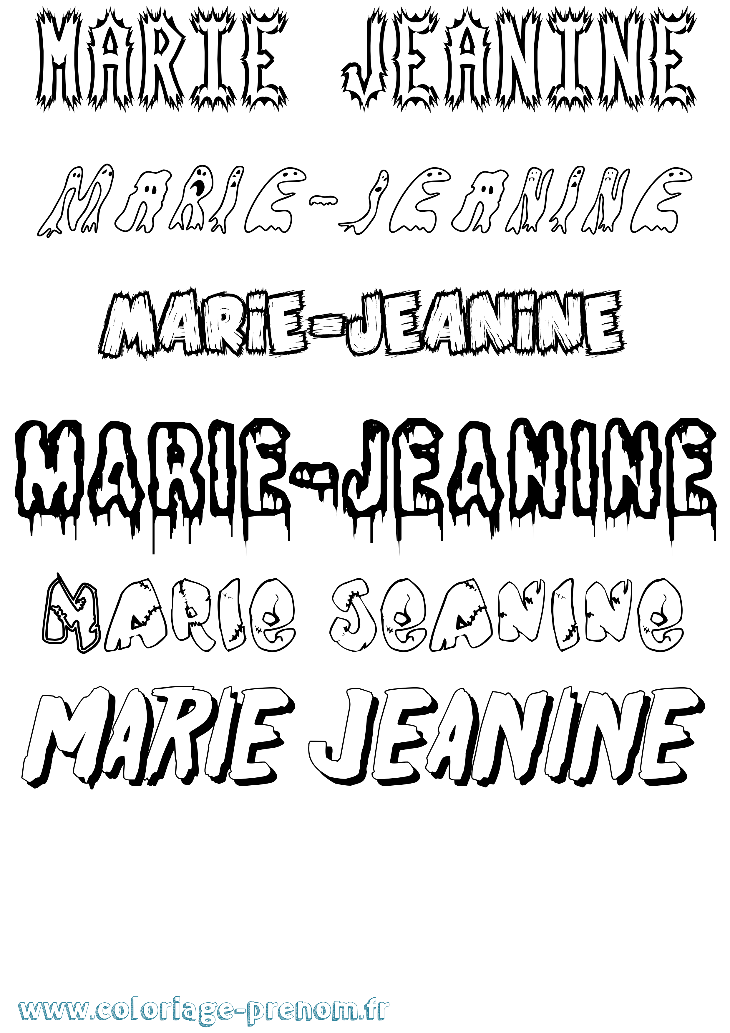 Coloriage Marie-Jeanine Frisson Coloriage prénom Marie-Jeanine Frisson