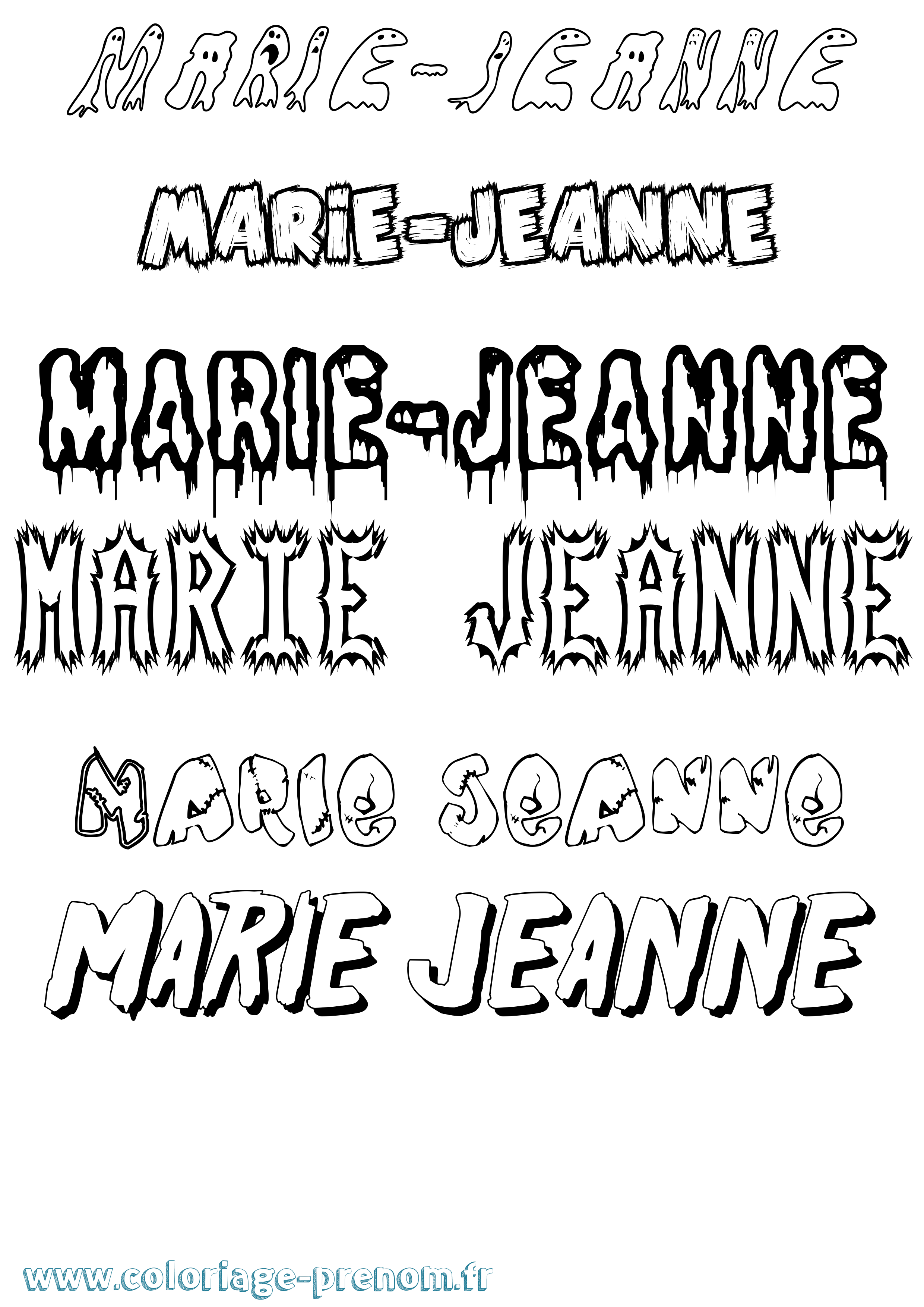 Coloriage Marie-Jeanne Frisson Coloriage prénom Marie-Jeanne Frisson