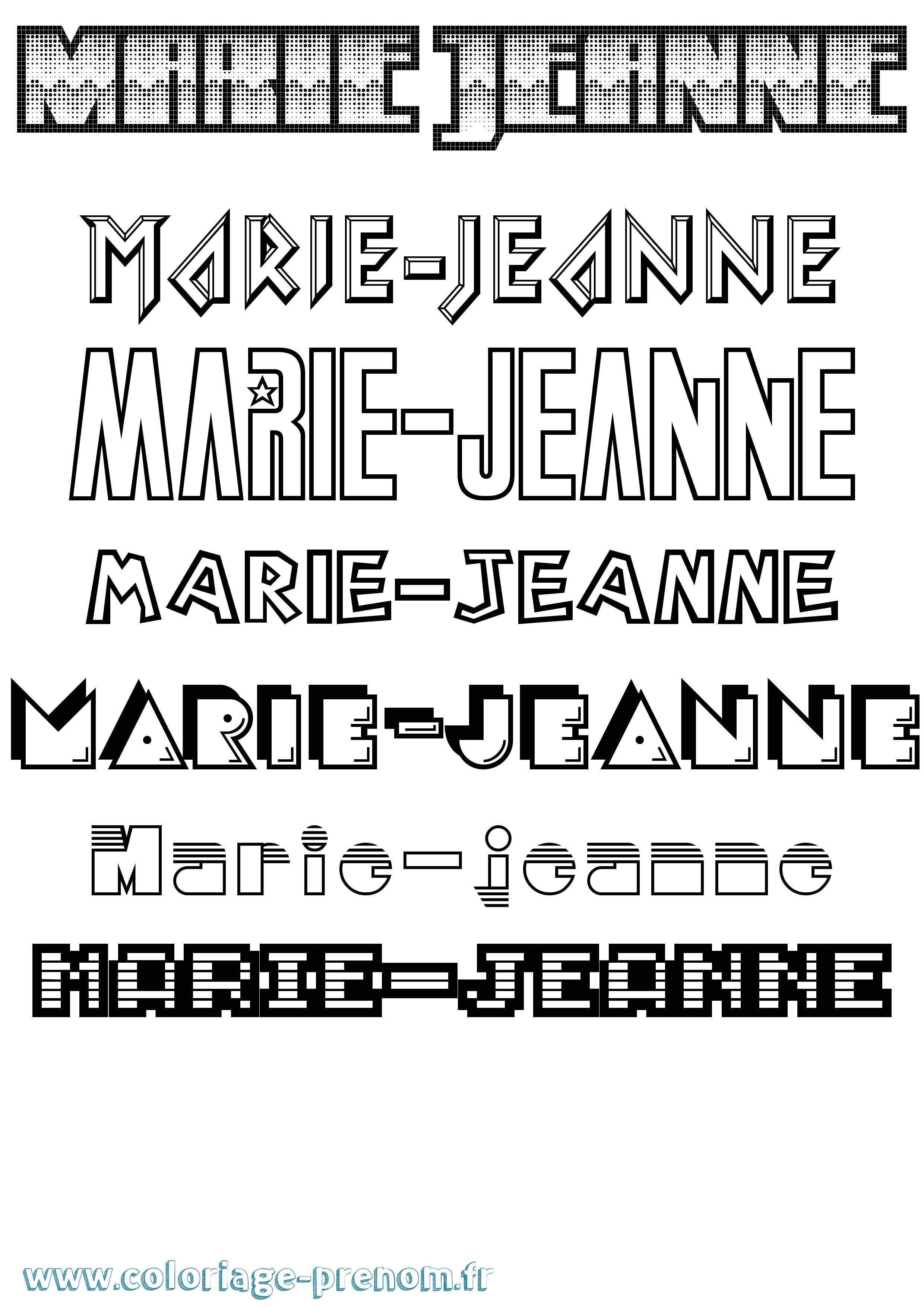 Coloriage Marie-Jeanne Jeux Vidéos Coloriage prénom Marie-Jeanne Jeux Vidéos