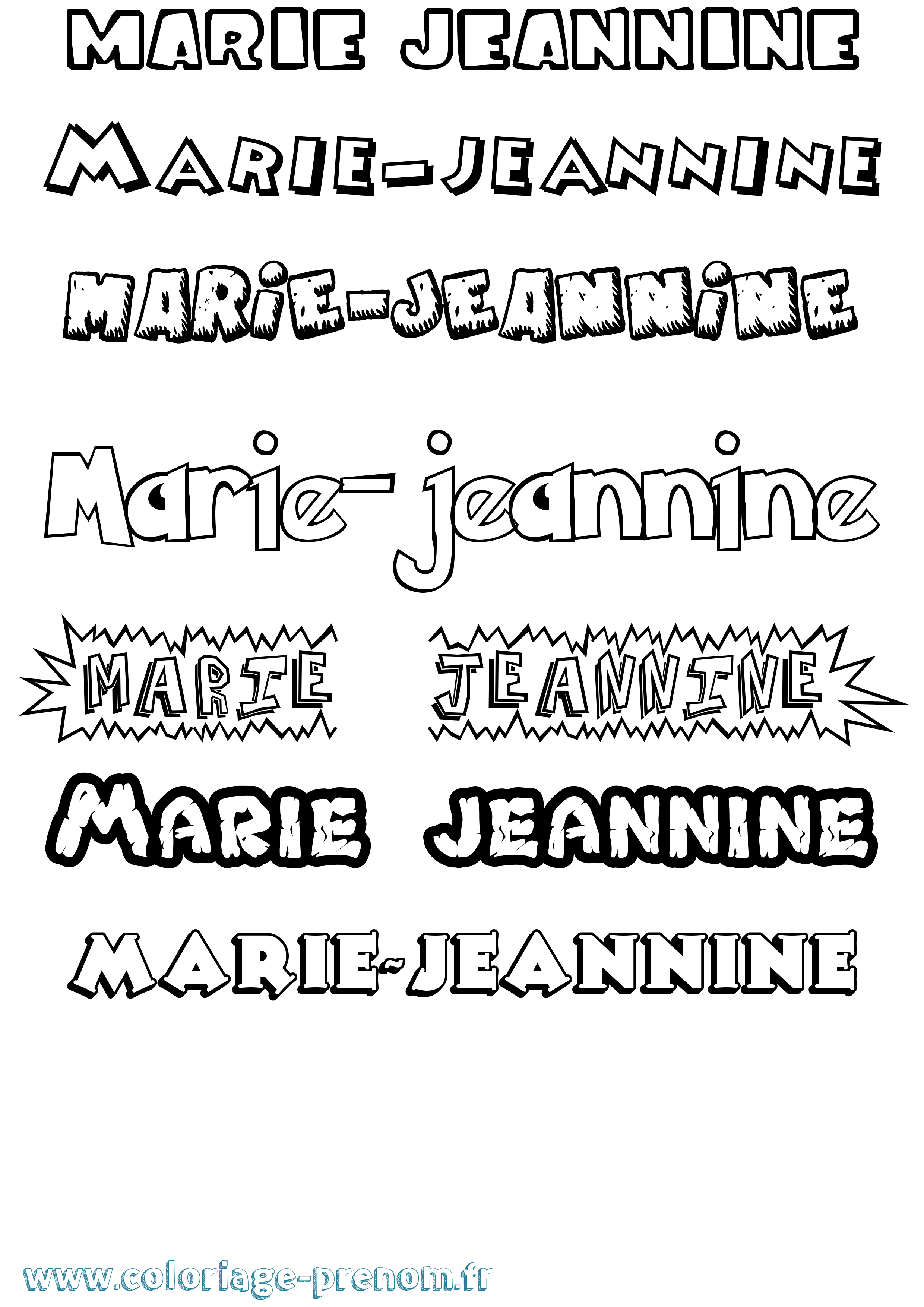Coloriage Marie-Jeannine Dessin Animé Coloriage prénom Marie-Jeannine Dessin Animé