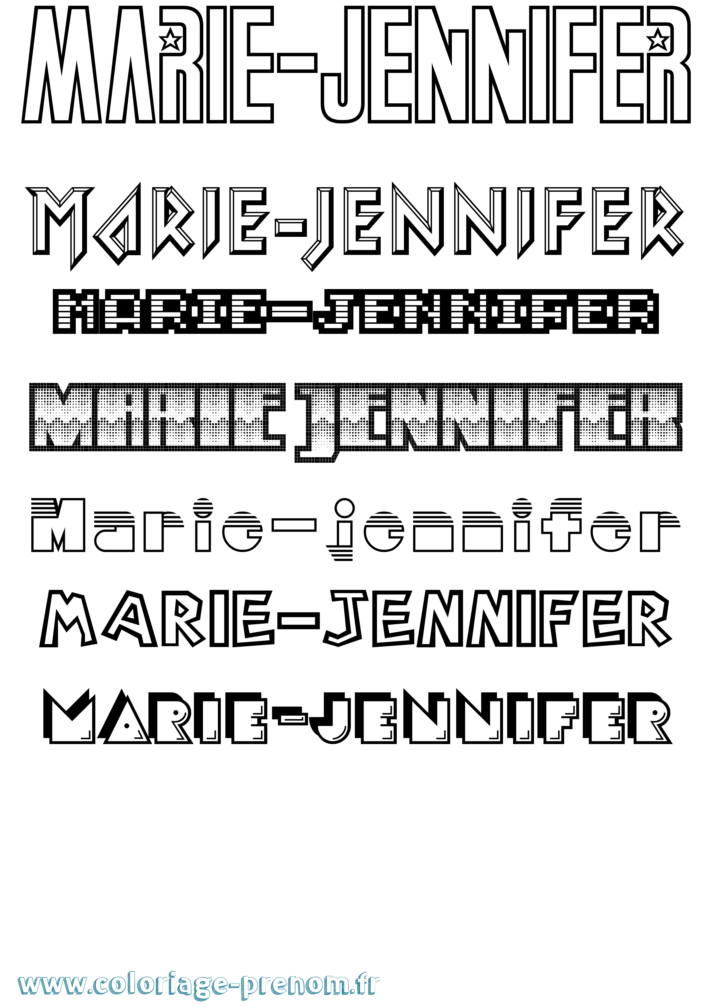 Coloriage Marie-Jennifer Jeux Vidéos Coloriage prénom Marie-Jennifer Jeux Vidéos