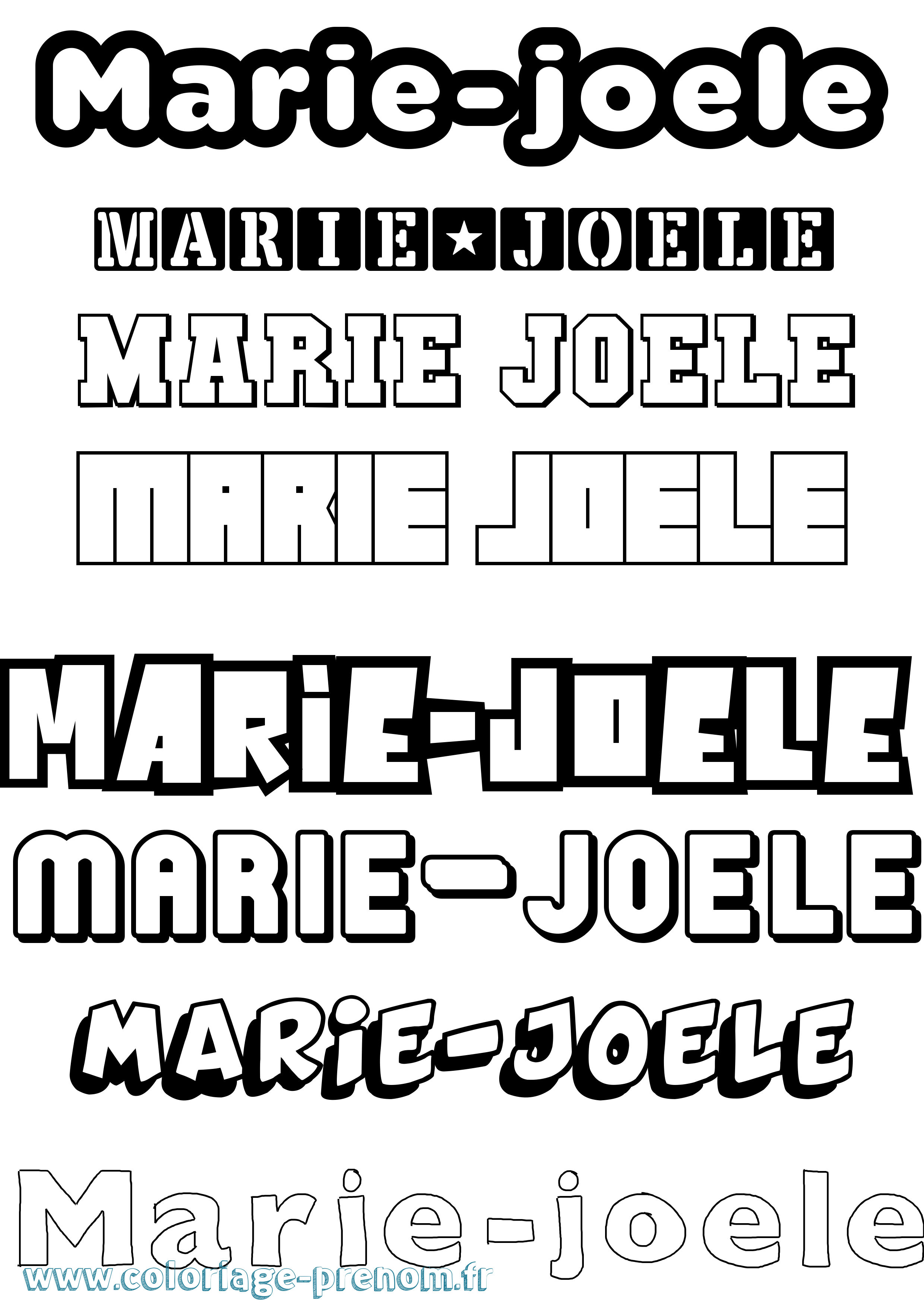 Coloriage Marie-Joele Simple Coloriage prénom Marie-Joele Simple