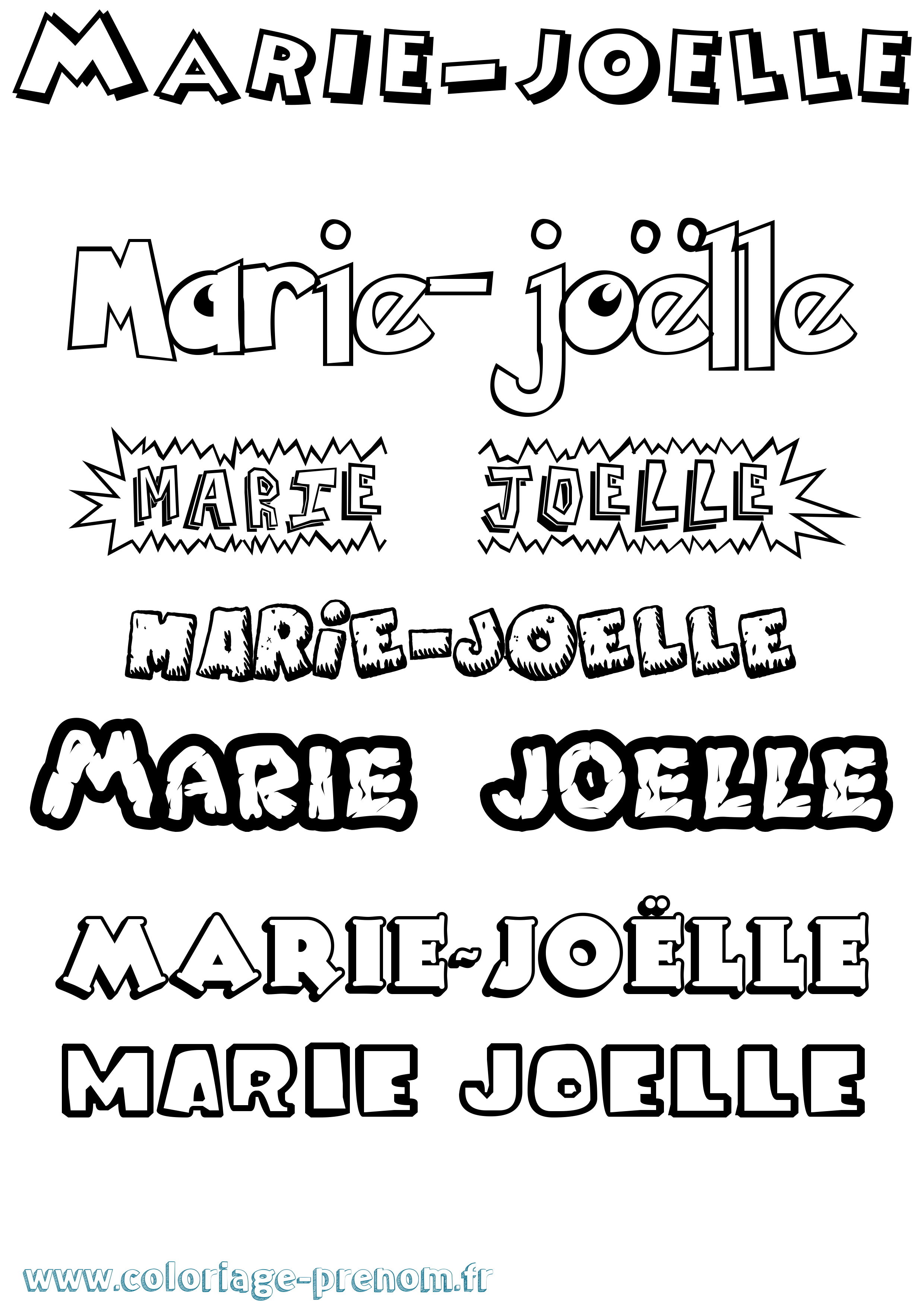 Coloriage Marie-Joëlle Dessin Animé Coloriage prénom Marie-Joëlle Dessin Animé