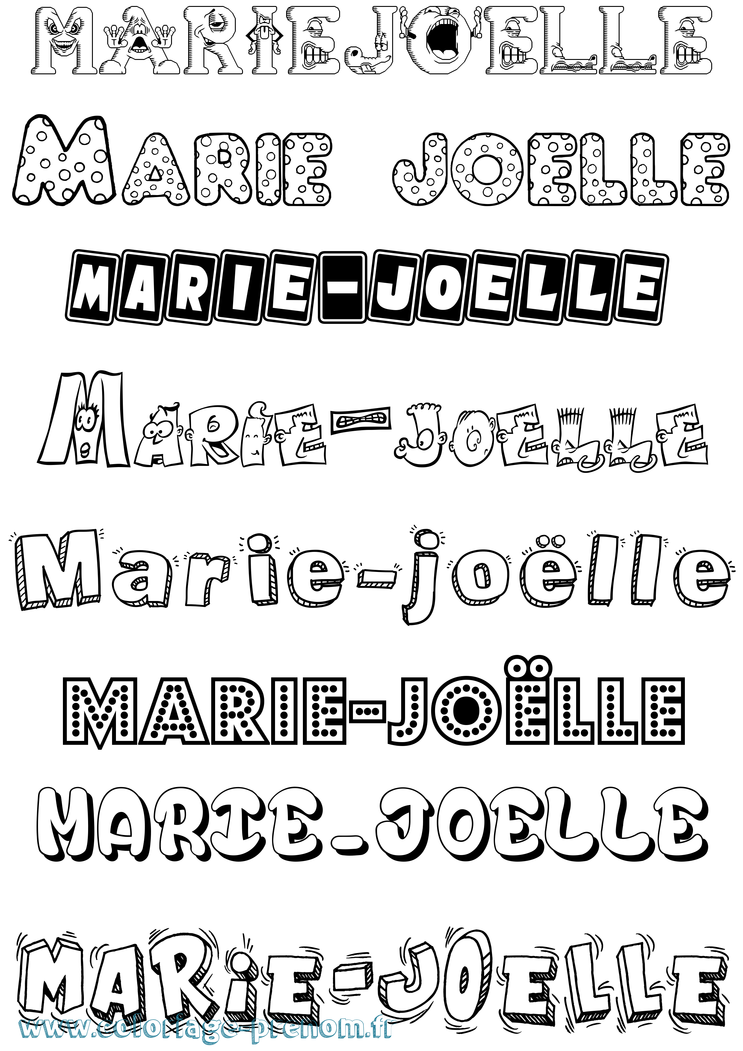 Coloriage Marie-Joëlle Fun Coloriage prénom Marie-Joëlle Fun