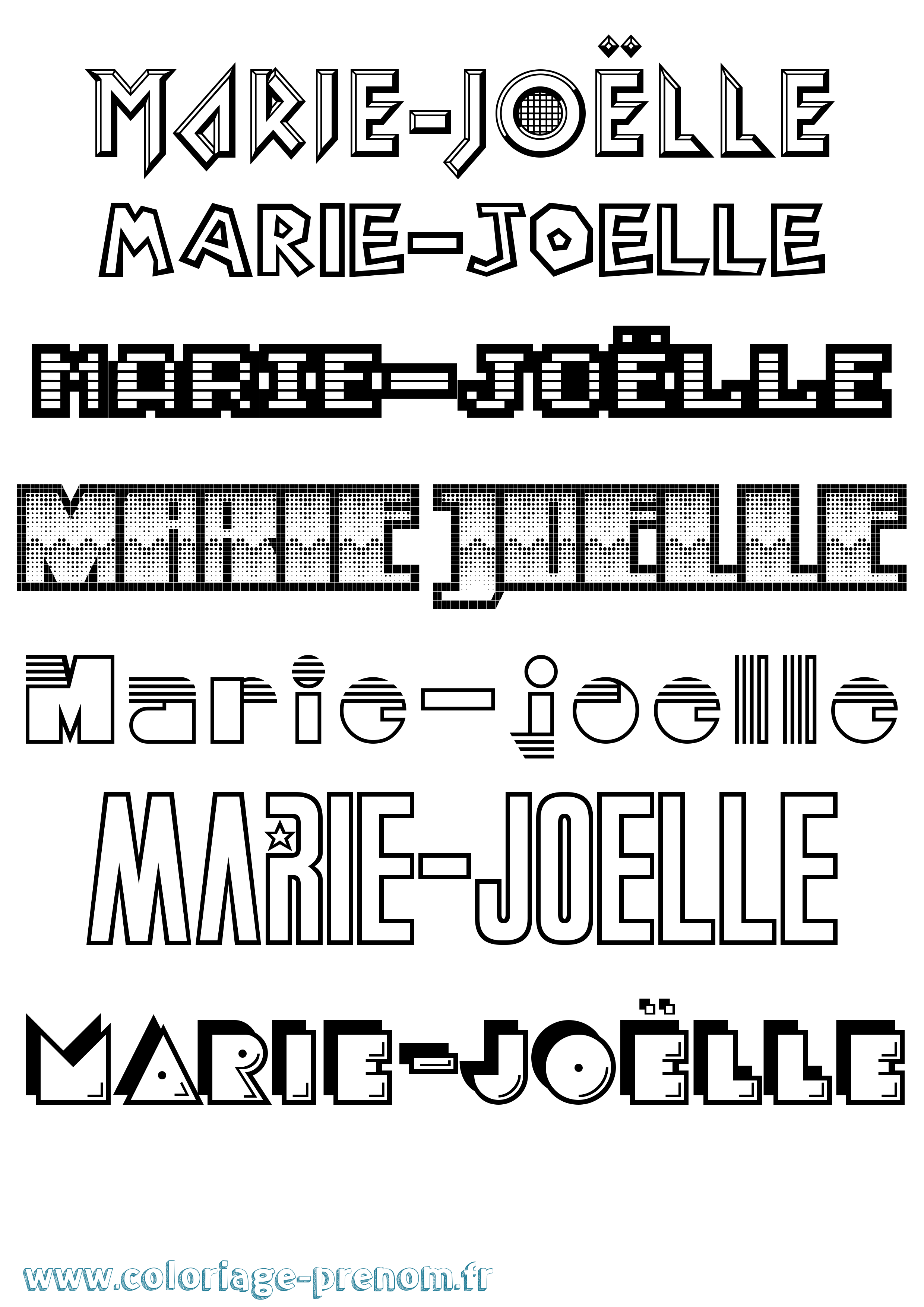 Coloriage Marie-Joëlle Jeux Vidéos Coloriage prénom Marie-Joëlle Jeux Vidéos