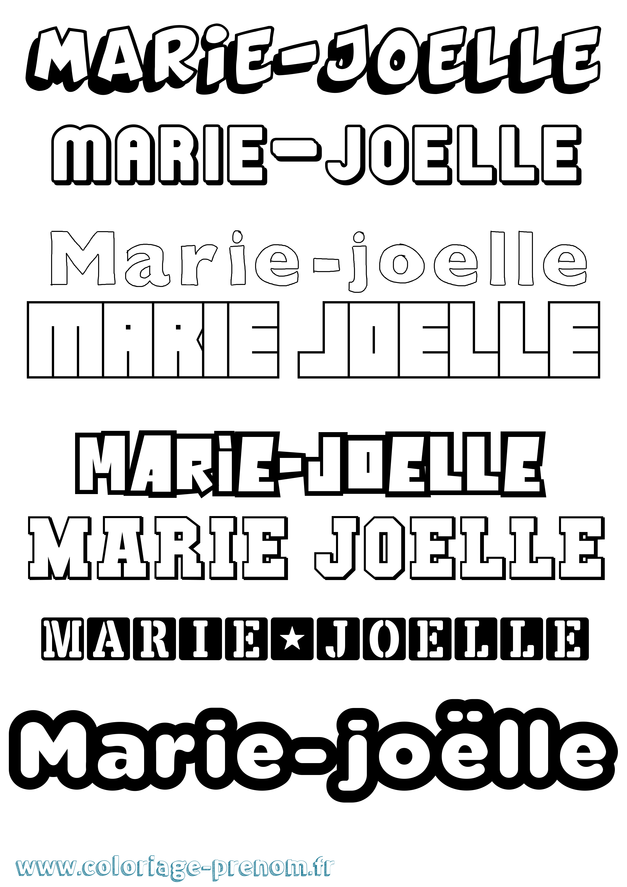 Coloriage Marie-Joëlle Simple Coloriage prénom Marie-Joëlle Simple