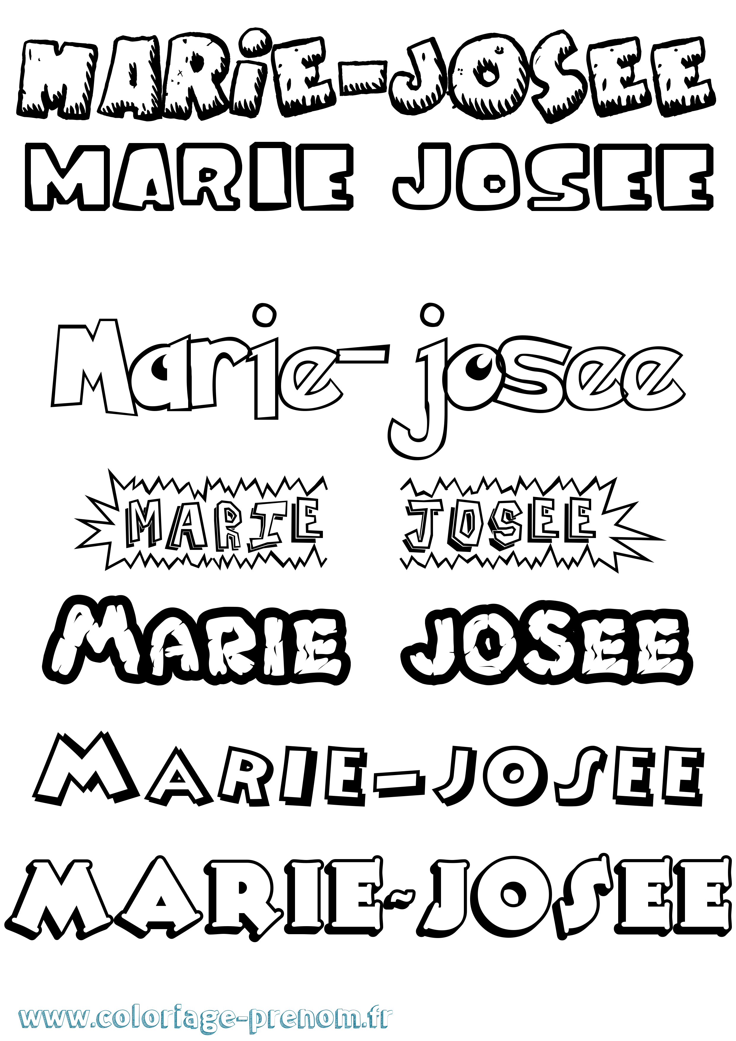 Coloriage Marie-Josee Dessin Animé Coloriage prénom Marie-Josee Dessin Animé