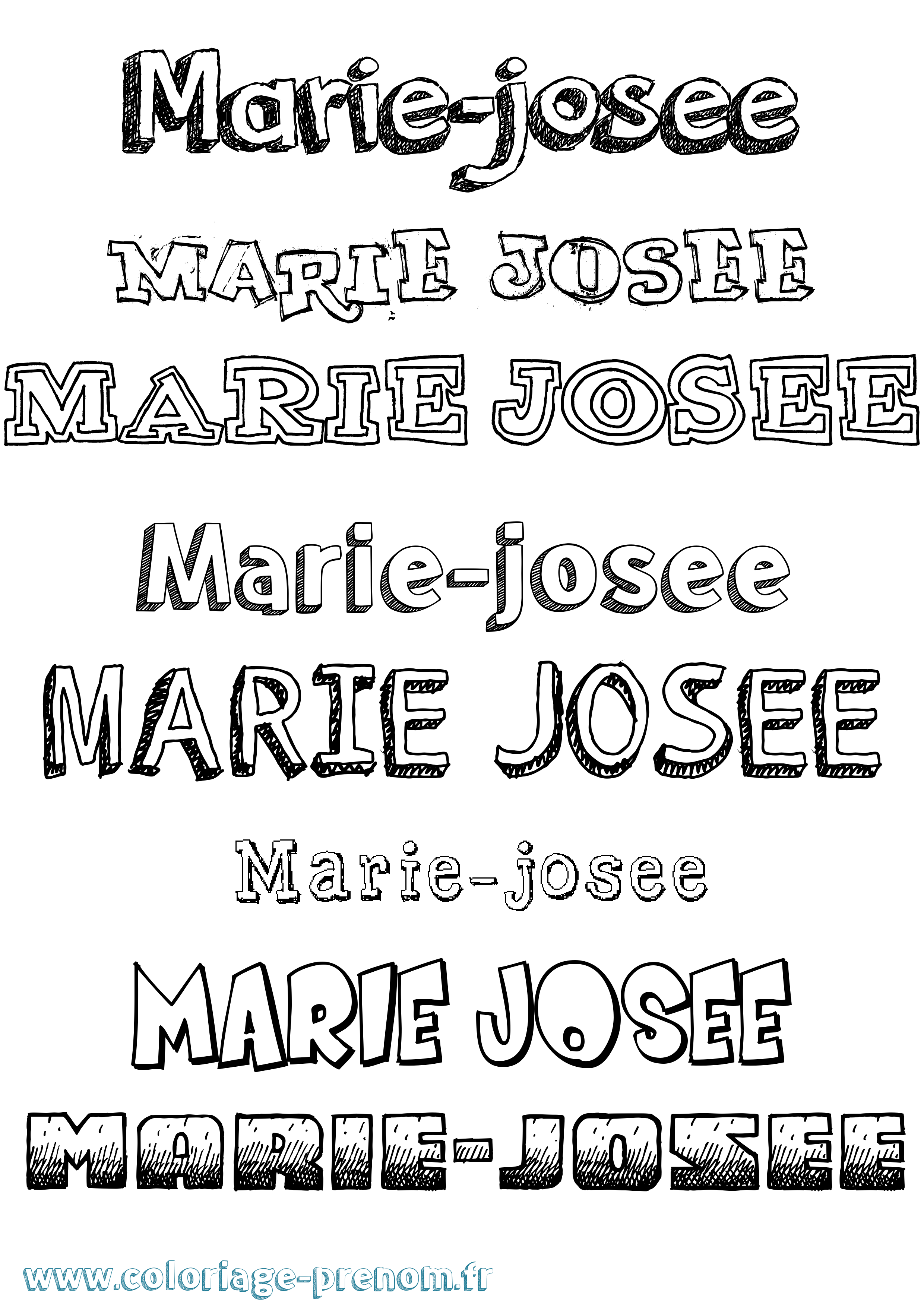 Coloriage Marie-Josee Dessiné Coloriage prénom Marie-Josee Dessiné