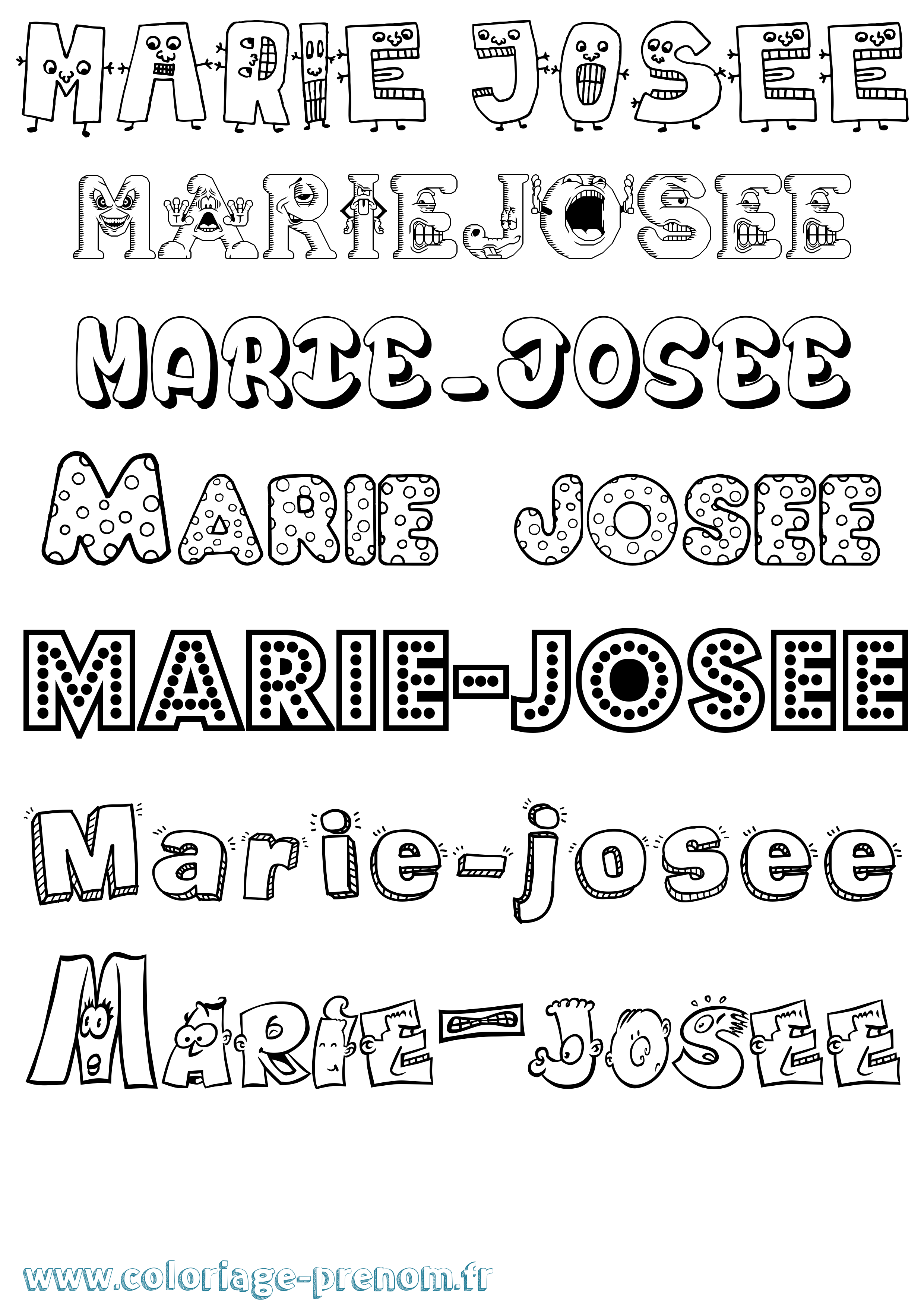 Coloriage Marie-Josee Fun Coloriage prénom Marie-Josee Fun