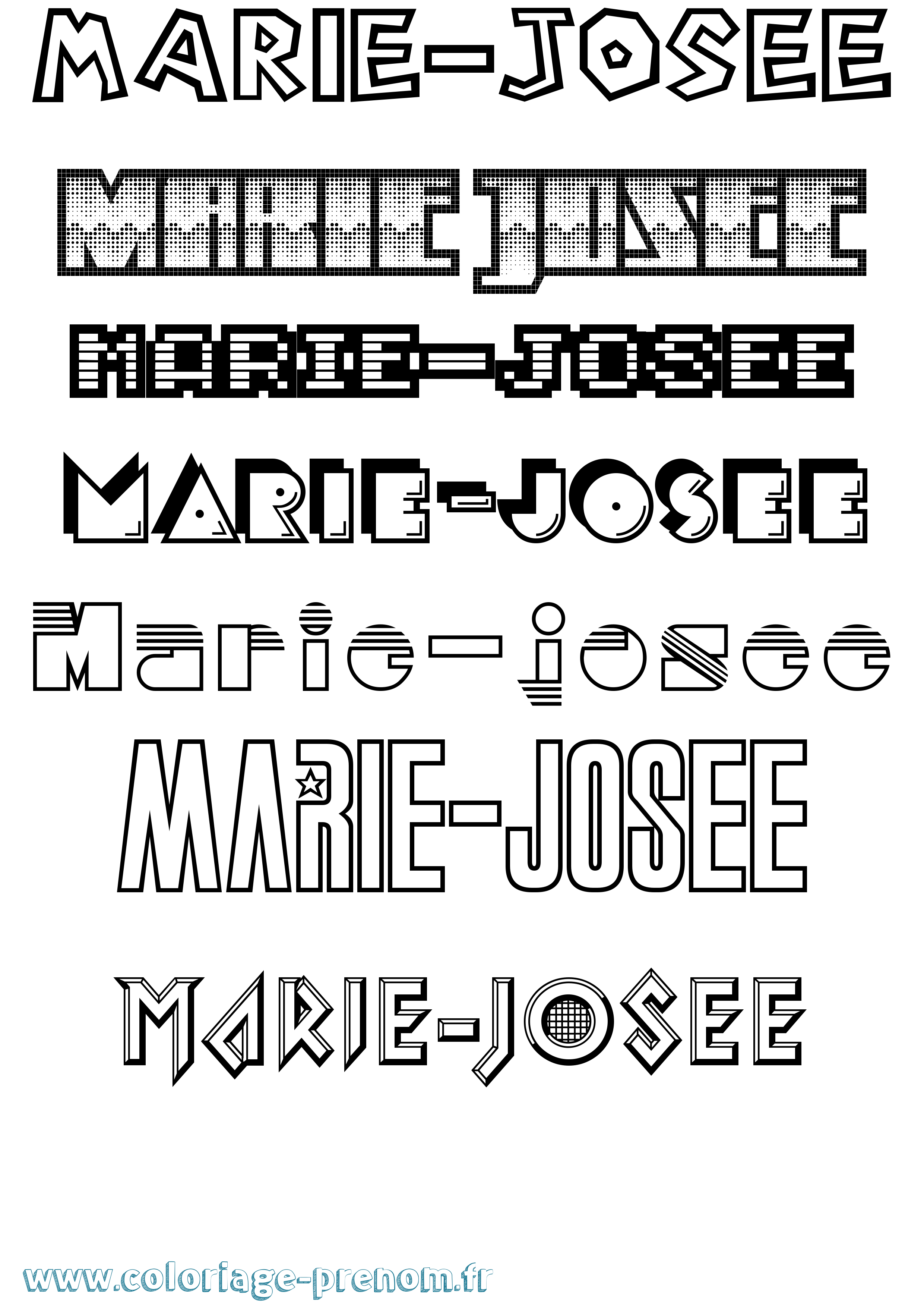 Coloriage Marie-Josee Jeux Vidéos Coloriage prénom Marie-Josee Jeux Vidéos
