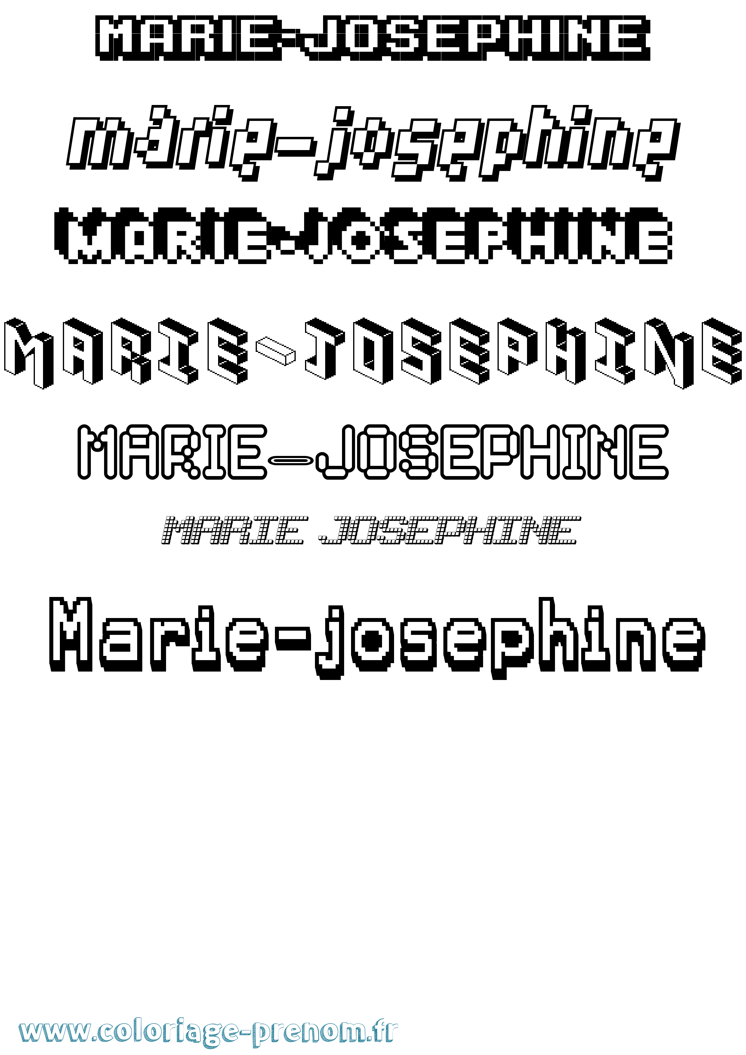 Coloriage Marie-Josephine Pixel Coloriage prénom Marie-Josephine Pixel