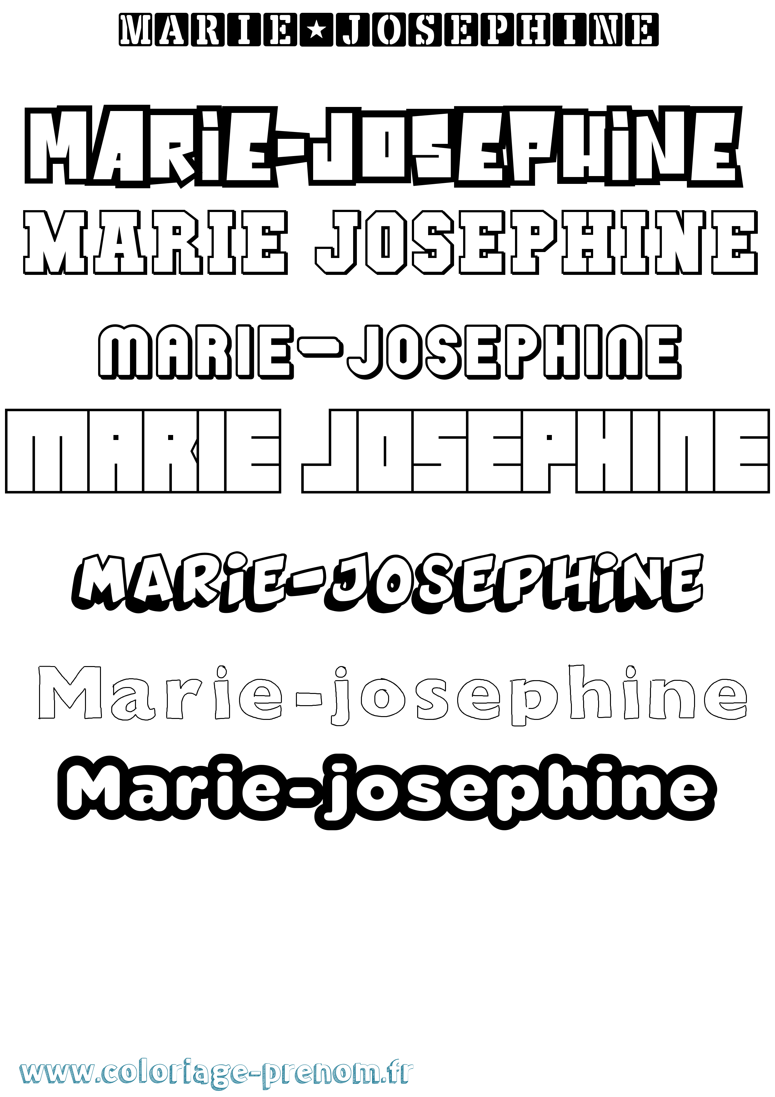 Coloriage Marie-Josephine Simple Coloriage prénom Marie-Josephine Simple