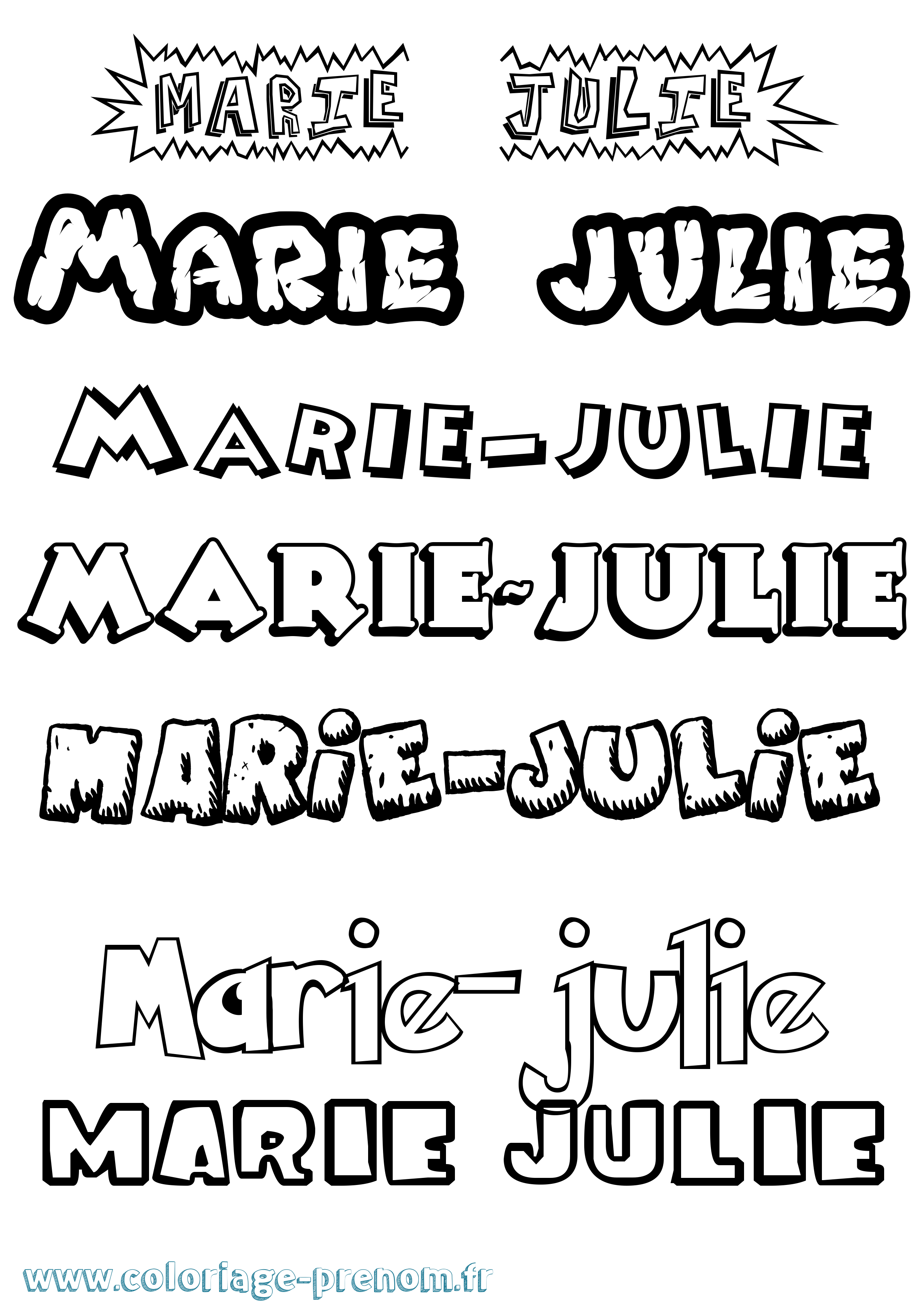 Coloriage Marie-Julie Dessin Animé Coloriage prénom Marie-Julie Dessin Animé