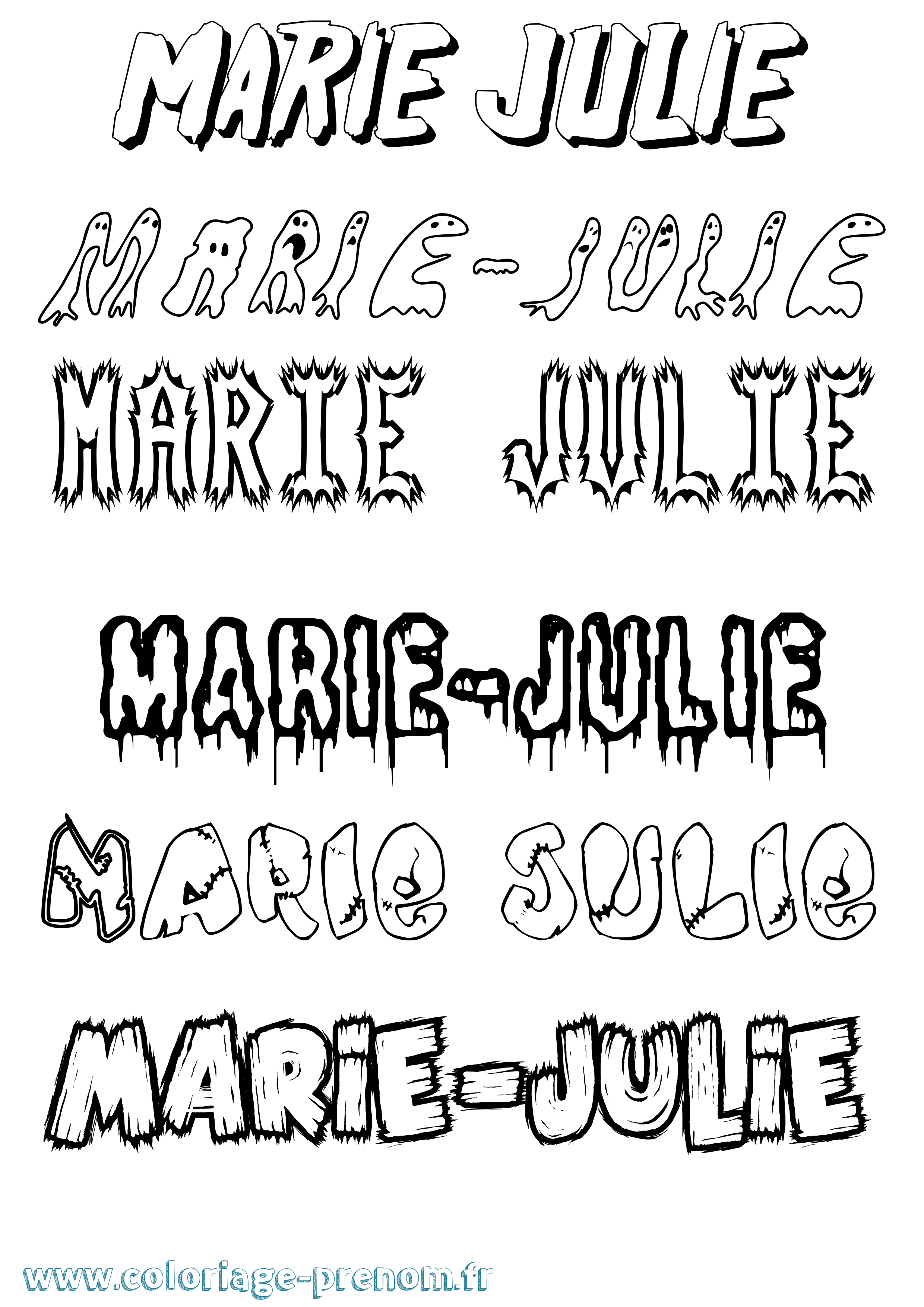 Coloriage Marie-Julie Frisson Coloriage prénom Marie-Julie Frisson