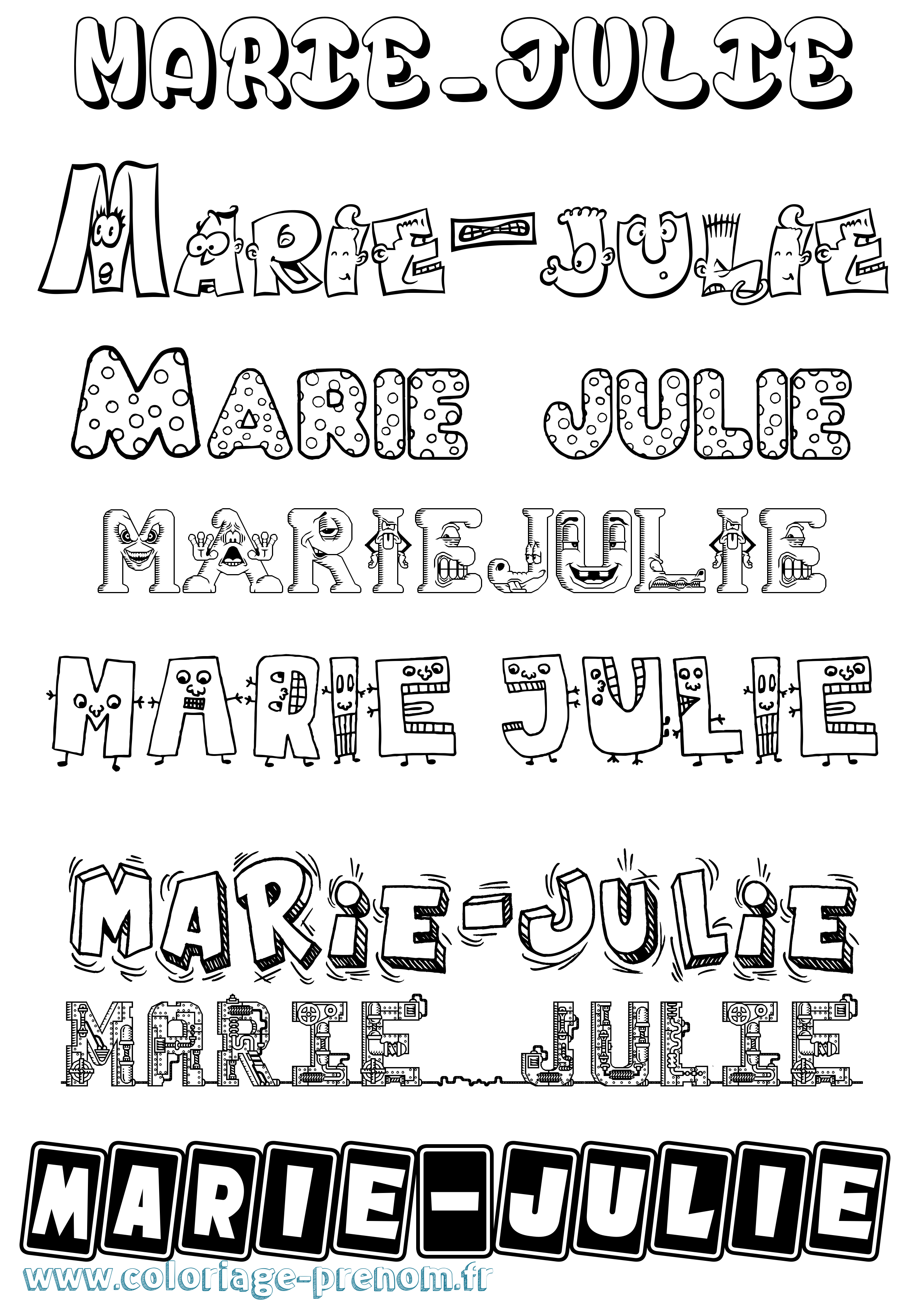 Coloriage Marie-Julie Fun Coloriage prénom Marie-Julie Fun