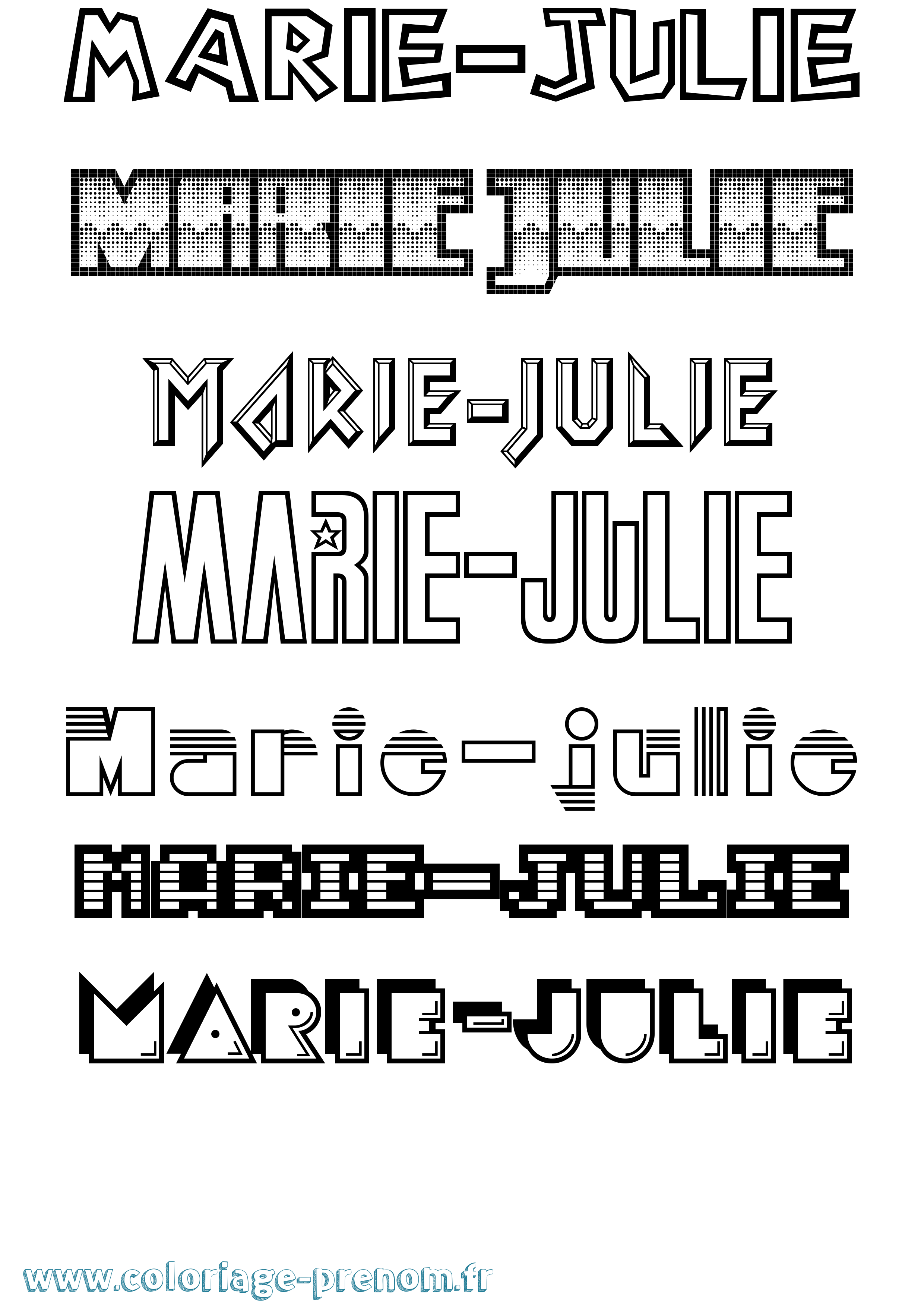 Coloriage Marie-Julie Jeux Vidéos Coloriage prénom Marie-Julie Jeux Vidéos