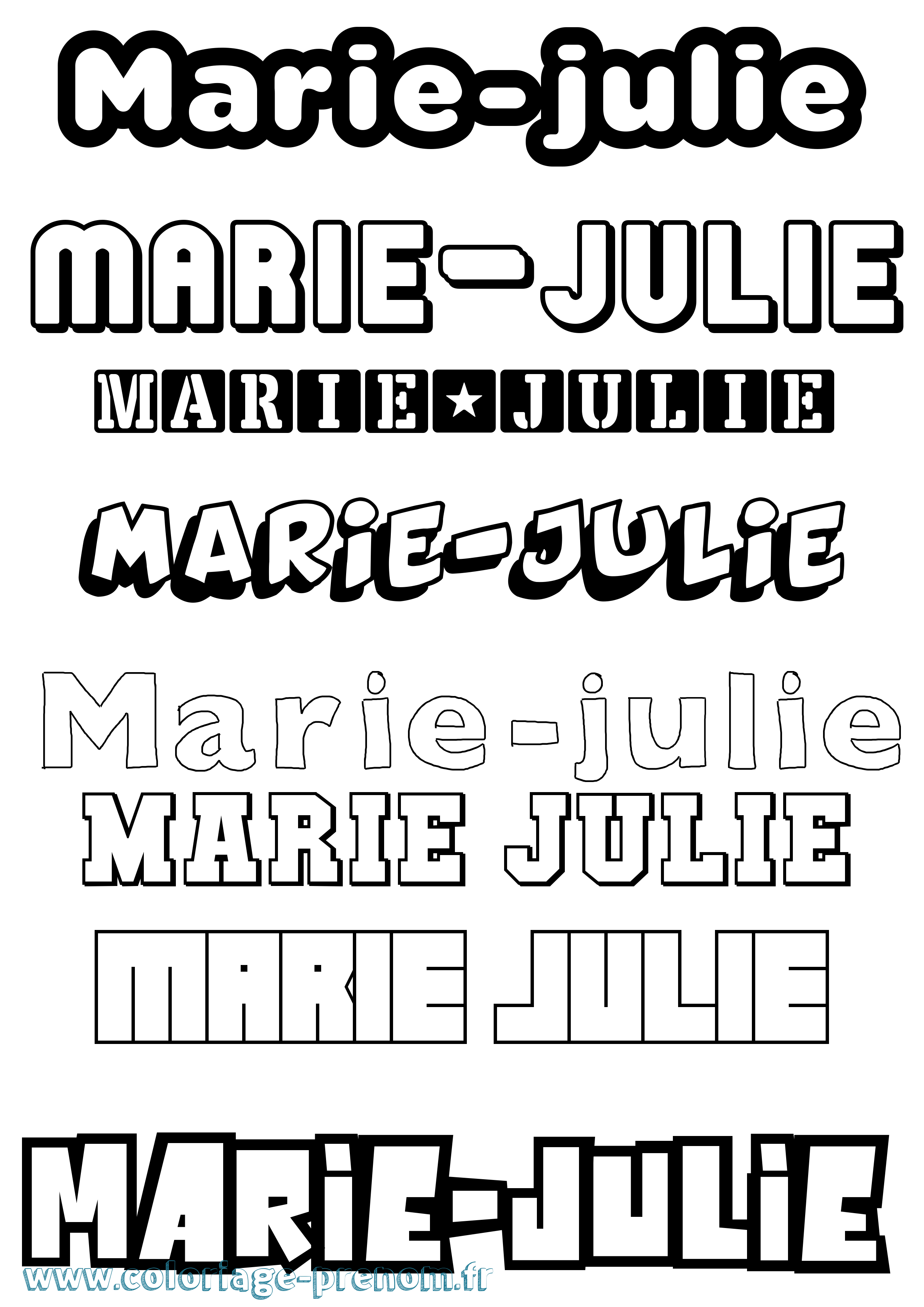 Coloriage Marie-Julie Simple Coloriage prénom Marie-Julie Simple