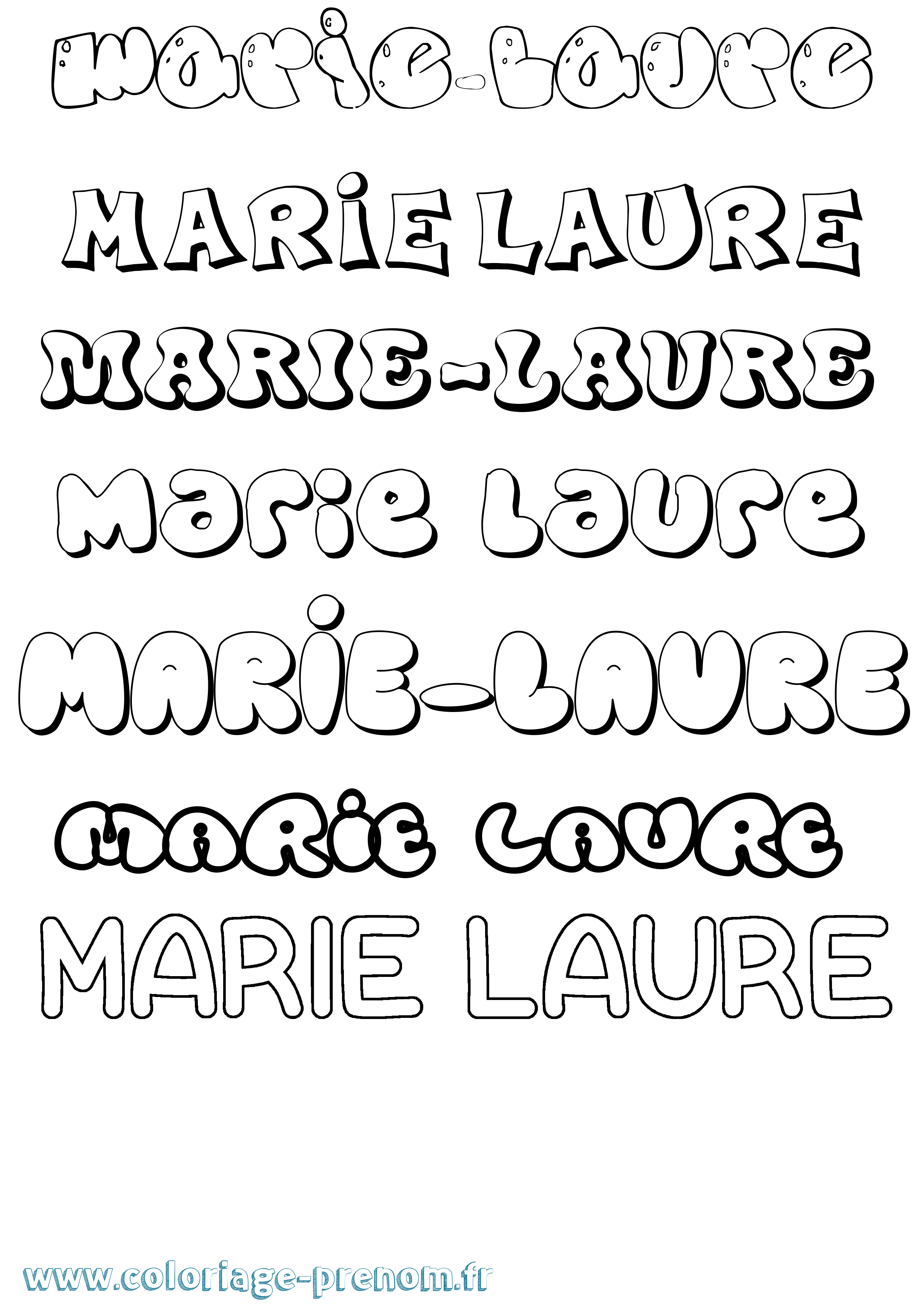 Coloriage Marie-Laure Bubble Coloriage prénom Marie-Laure Bubble