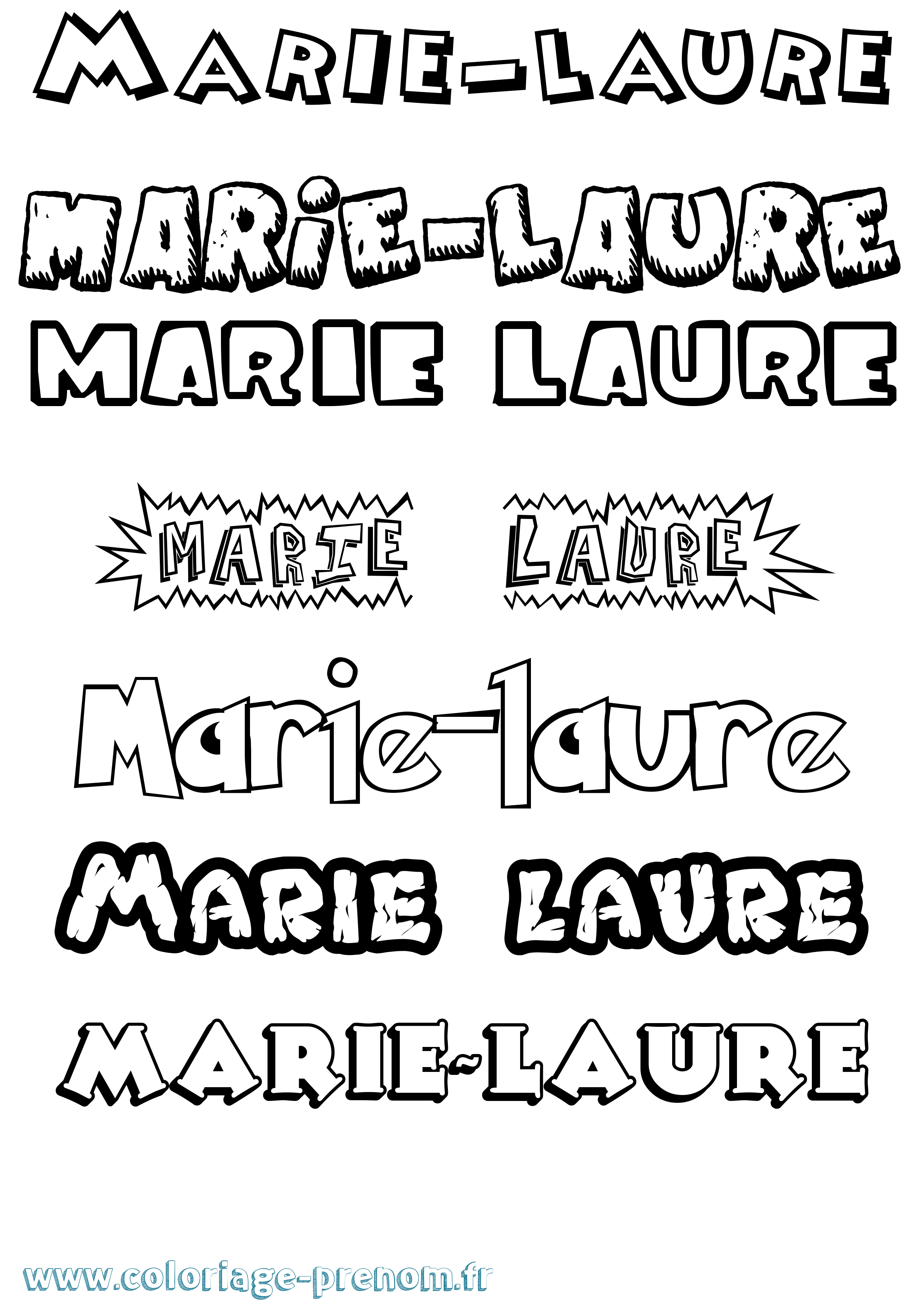 Coloriage Marie-Laure Dessin Animé Coloriage prénom Marie-Laure Dessin Animé