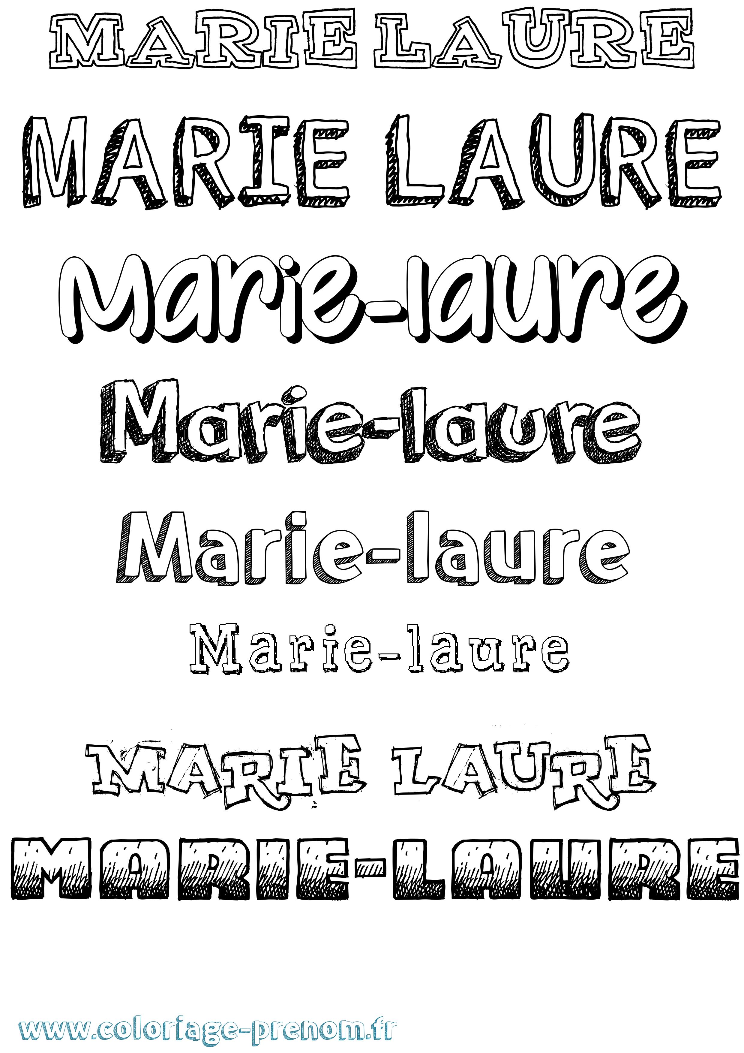 Coloriage Marie-Laure Dessiné Coloriage prénom Marie-Laure Dessiné