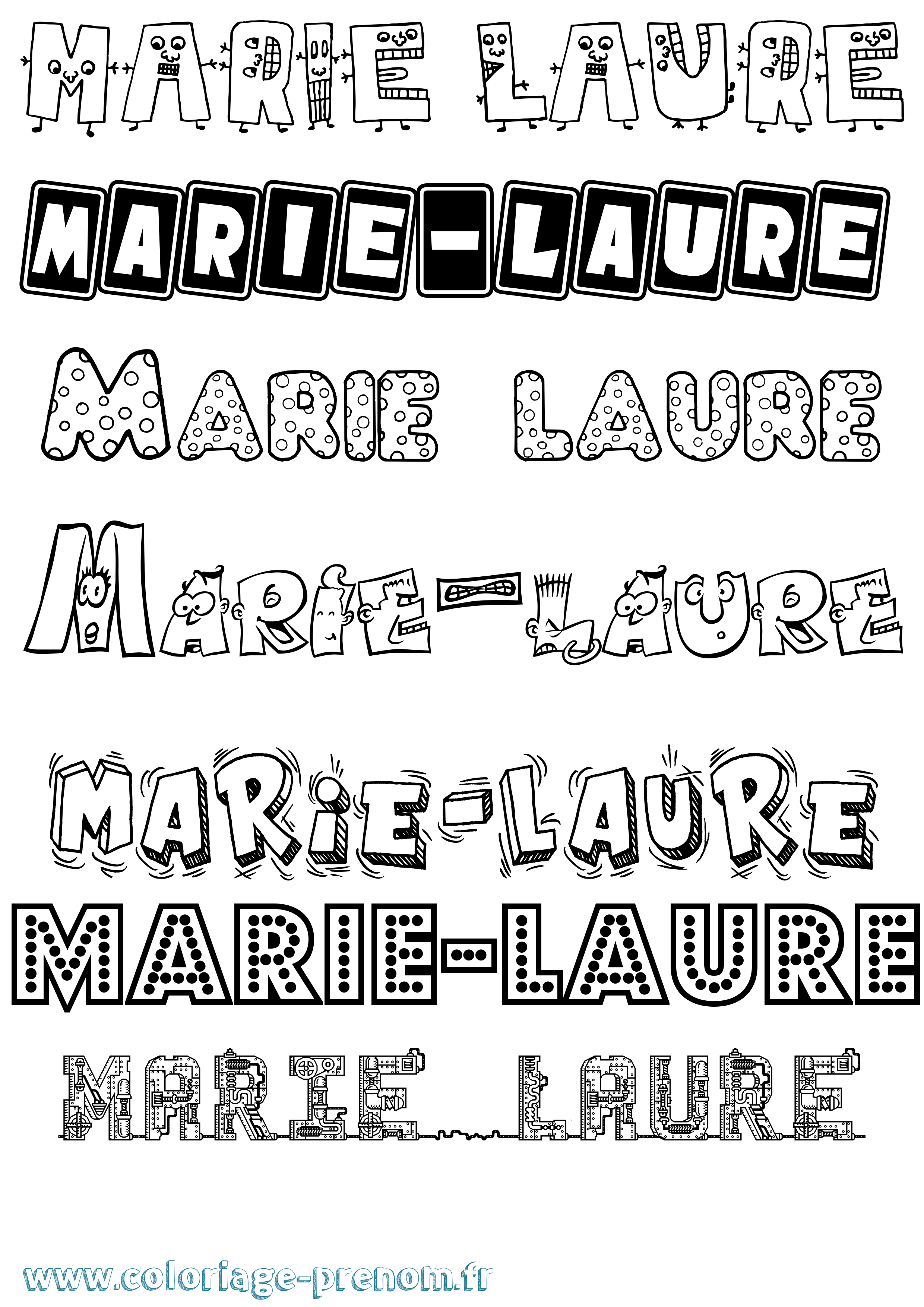 Coloriage Marie-Laure Fun Coloriage prénom Marie-Laure Fun