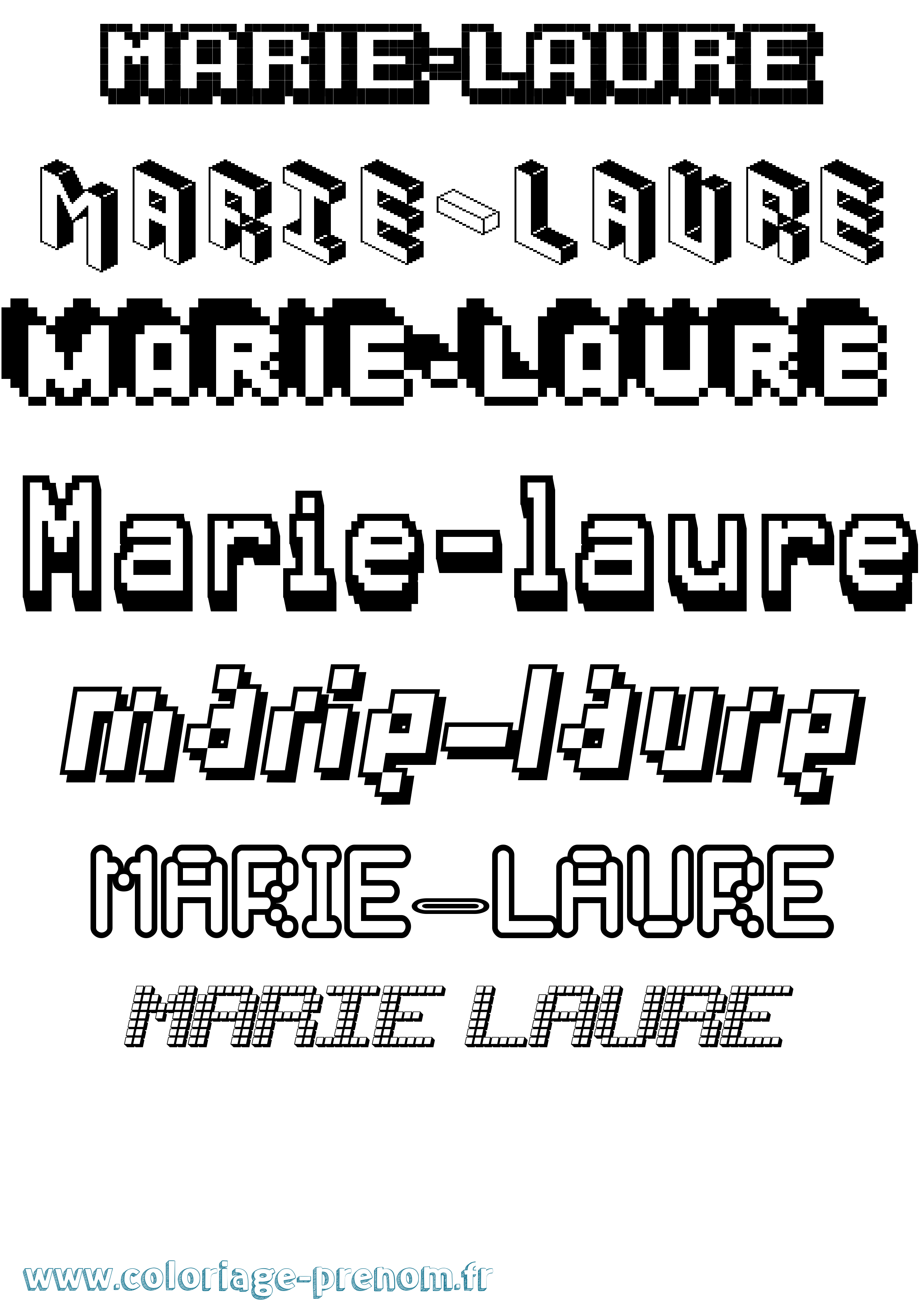 Coloriage Marie-Laure Pixel Coloriage prénom Marie-Laure Pixel