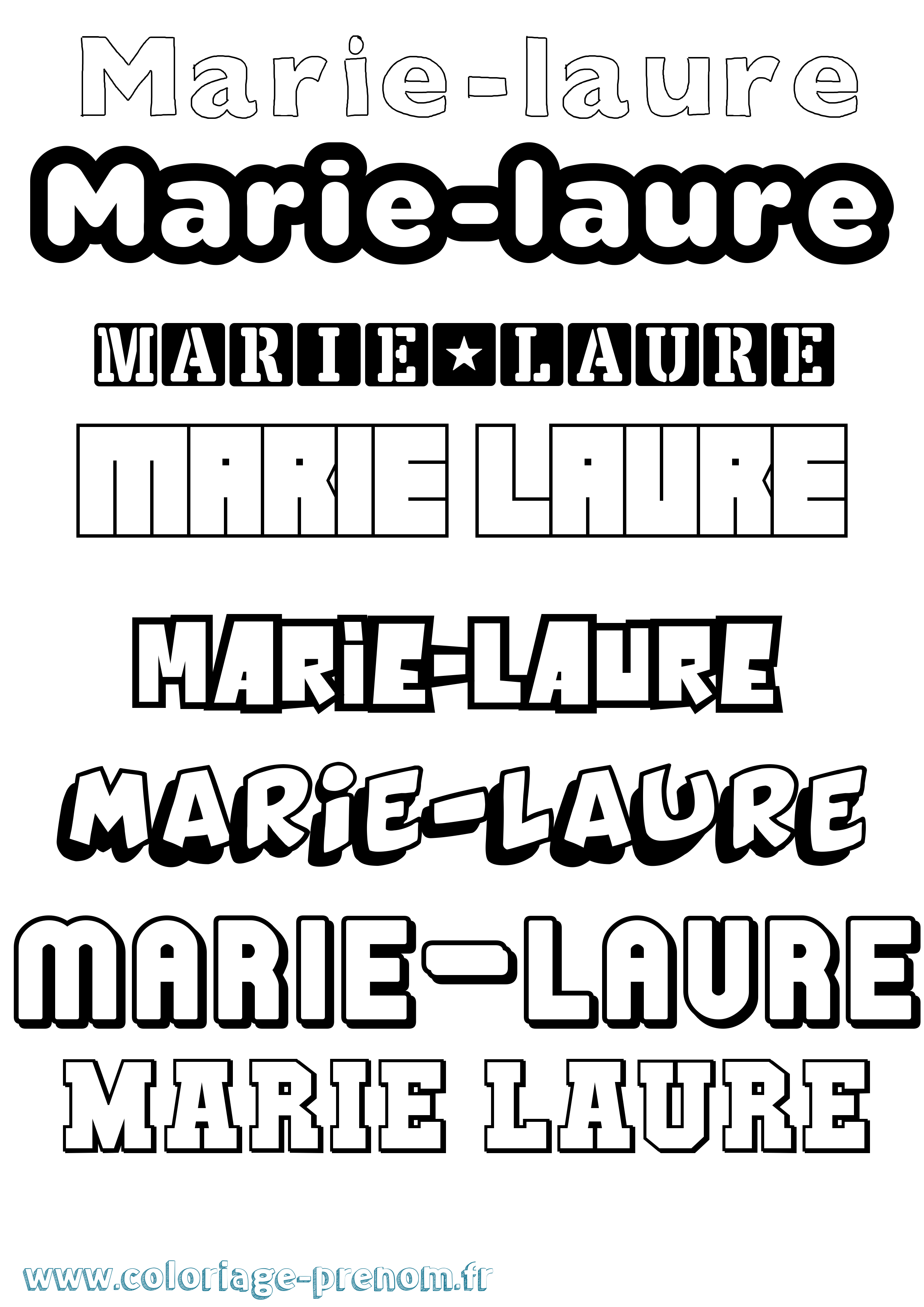 Coloriage Marie-Laure Simple Coloriage prénom Marie-Laure Simple