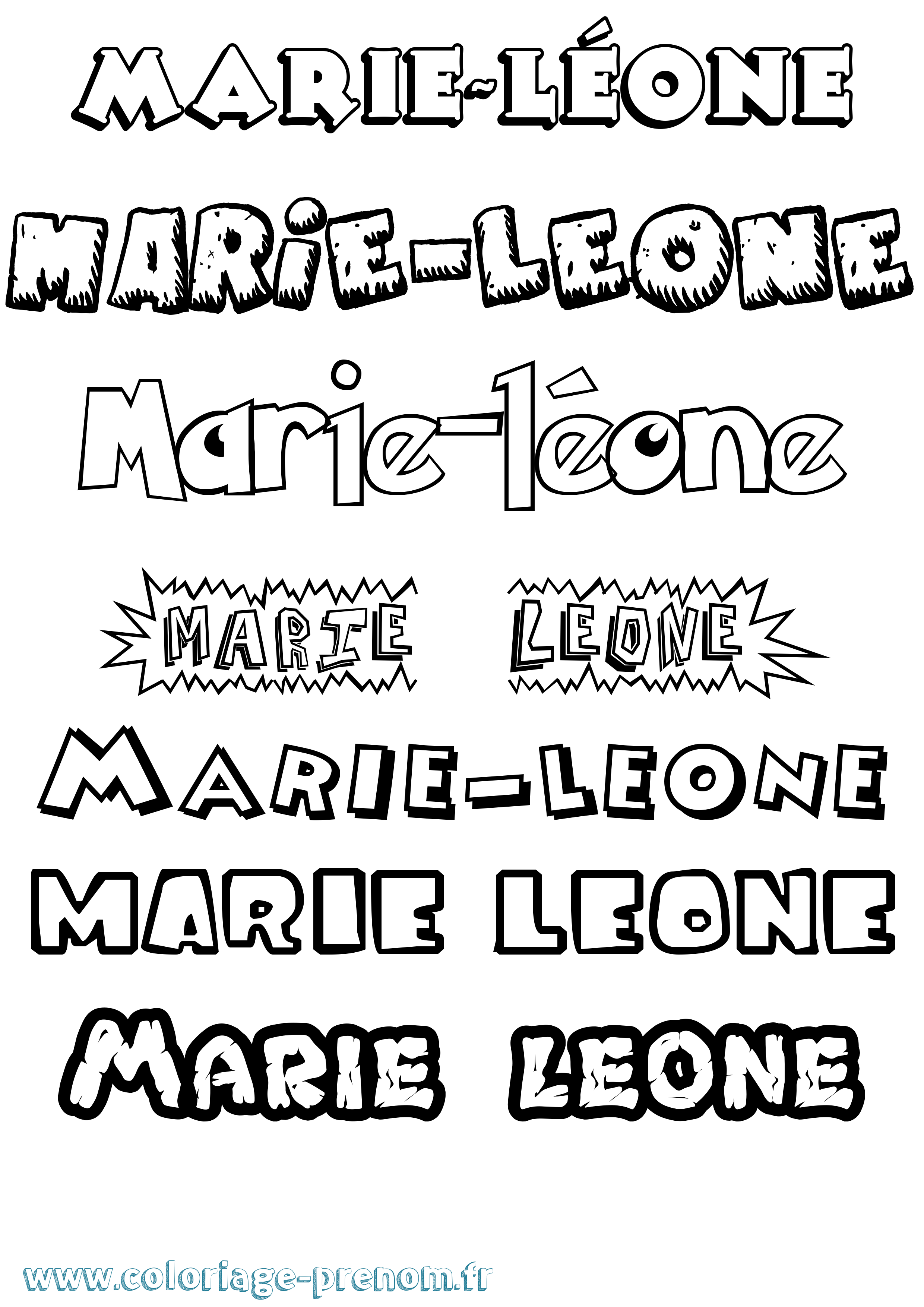 Coloriage Marie-Léone Dessin Animé Coloriage prénom Marie-Léone Dessin Animé