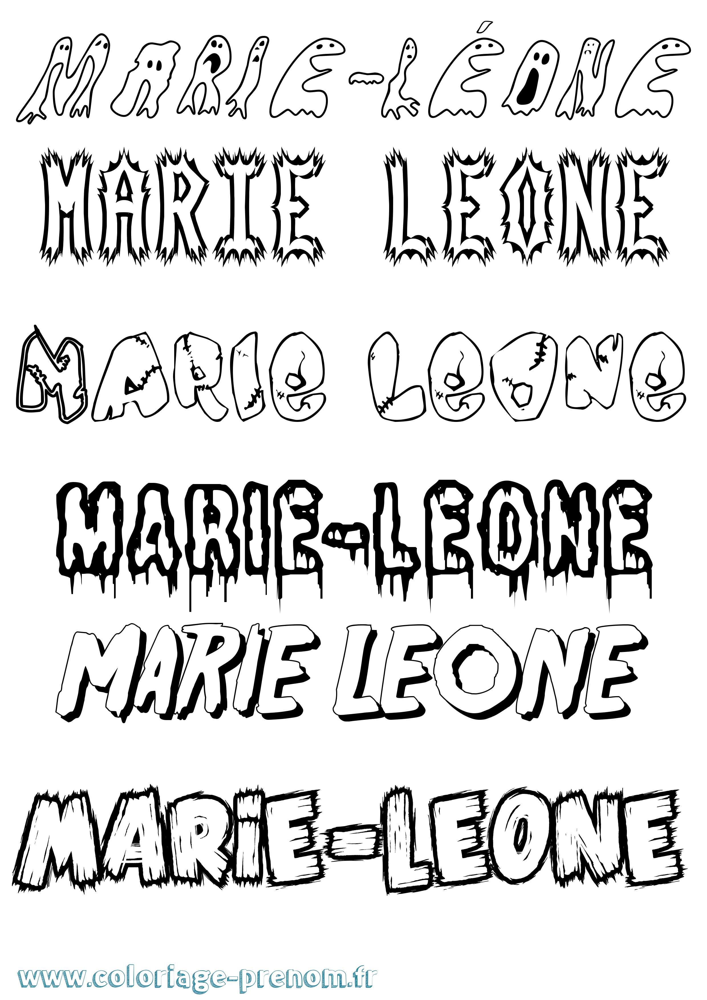 Coloriage Marie-Léone Frisson Coloriage prénom Marie-Léone Frisson