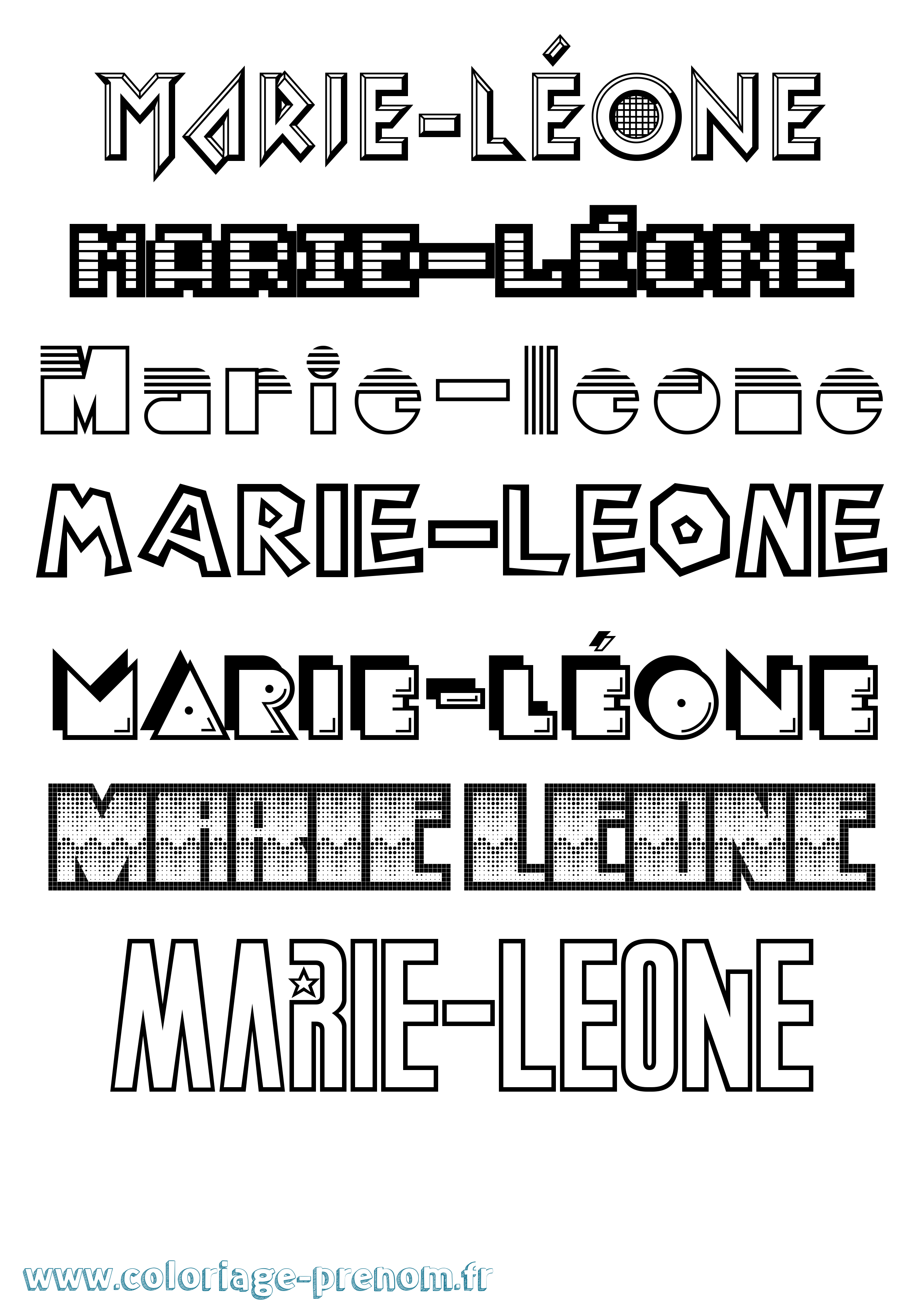 Coloriage Marie-Léone Jeux Vidéos Coloriage prénom Marie-Léone Jeux Vidéos