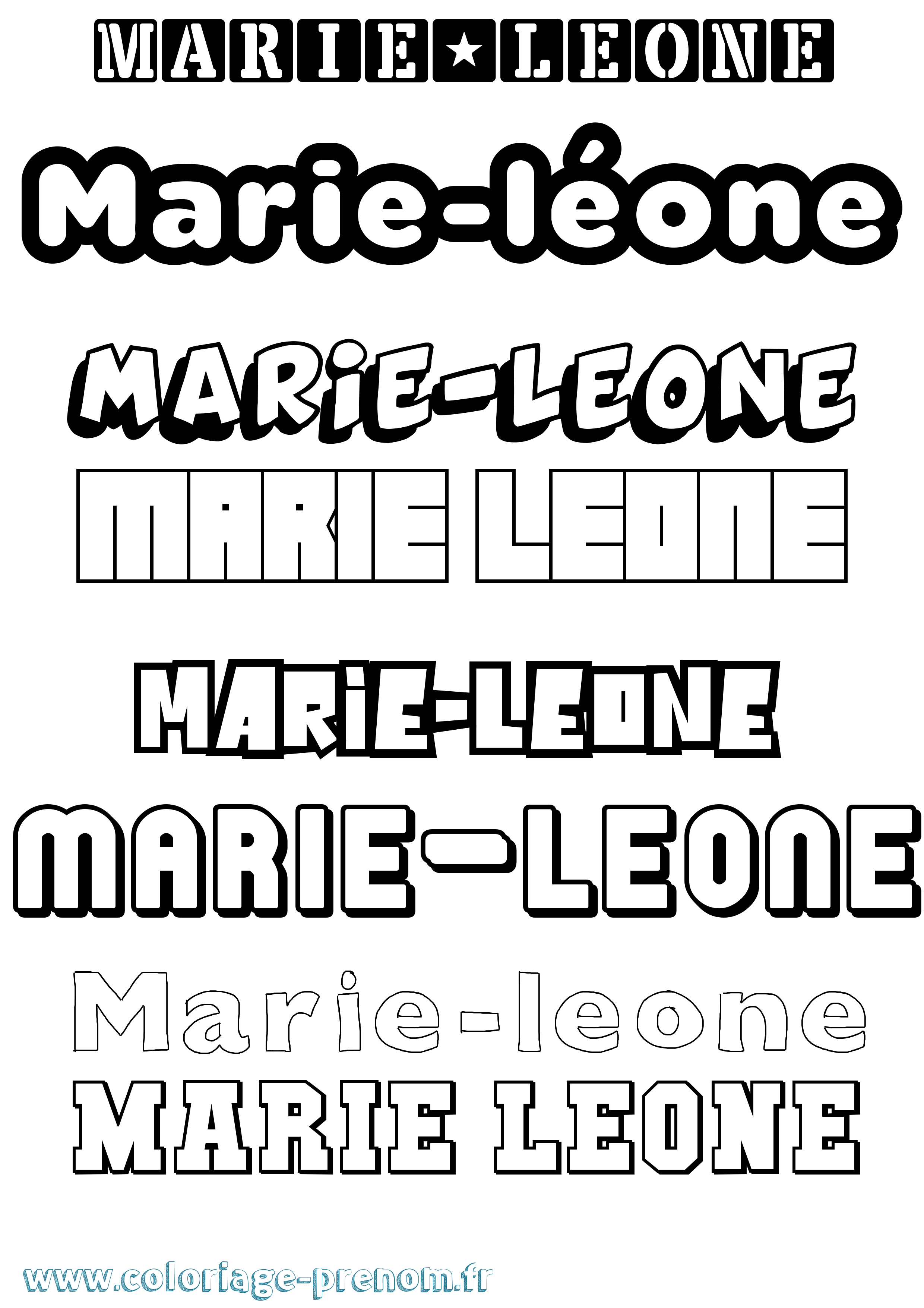 Coloriage Marie-Léone Simple Coloriage prénom Marie-Léone Simple
