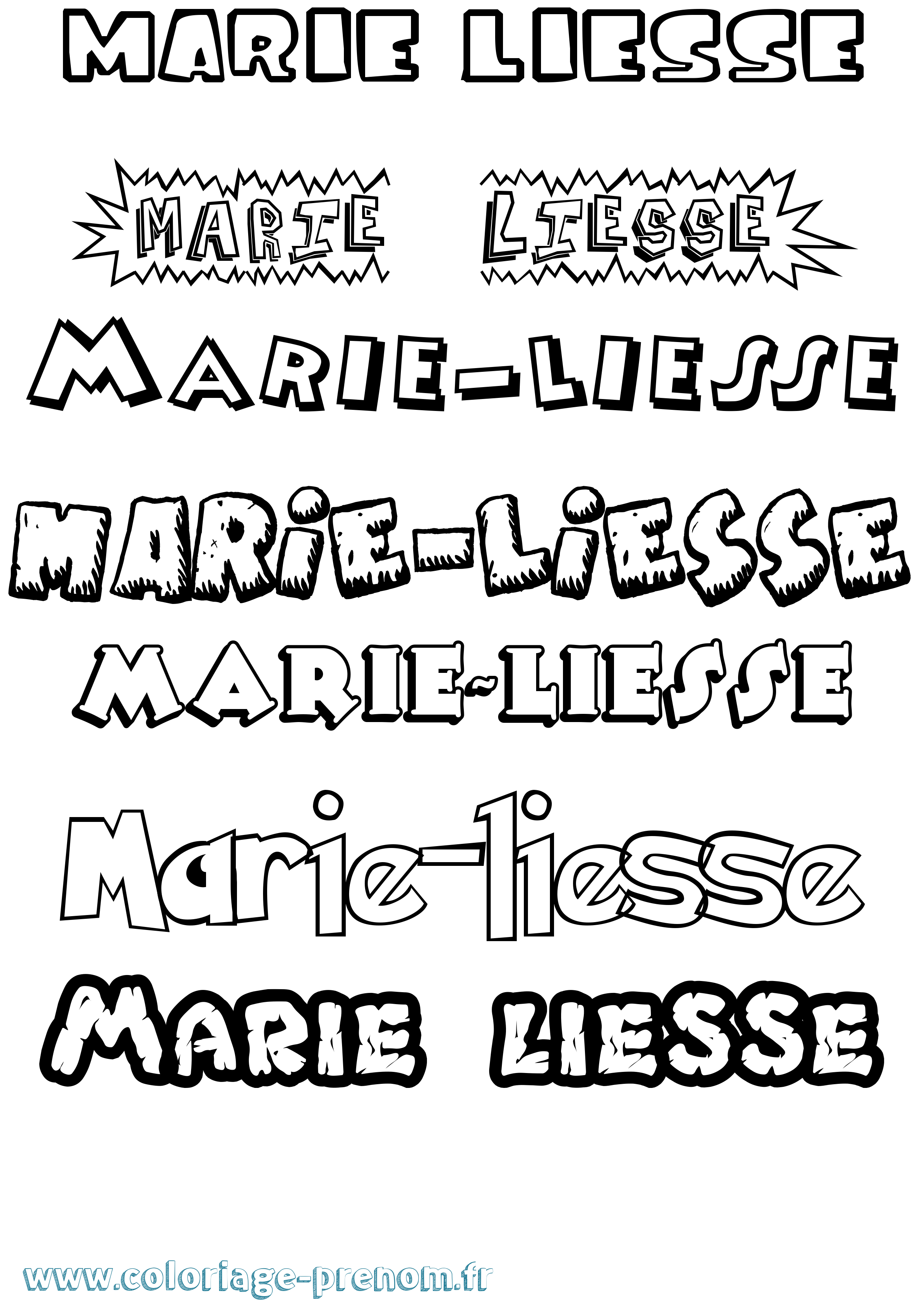 Coloriage Marie-Liesse Dessin Animé Coloriage prénom Marie-Liesse Dessin Animé