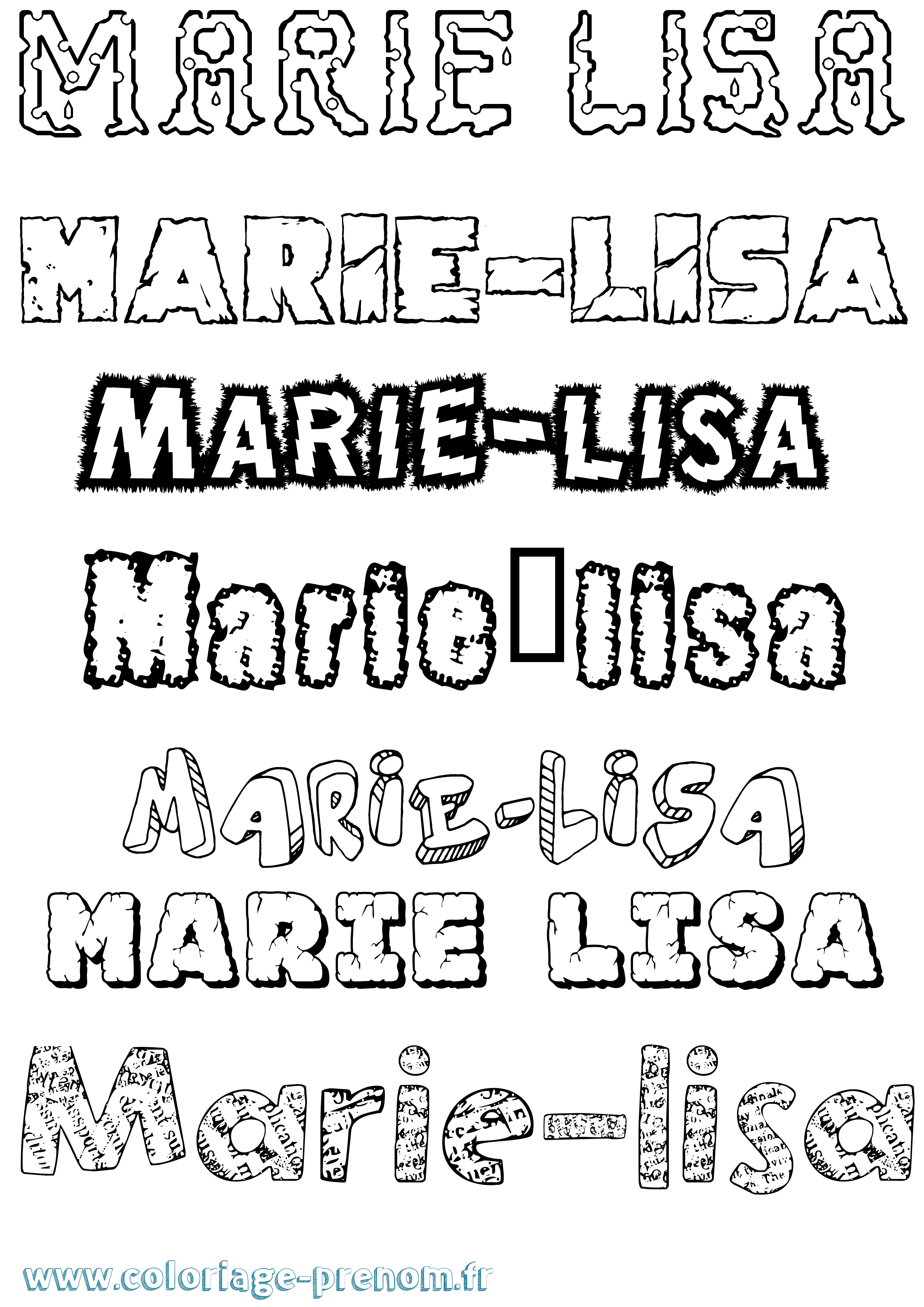Coloriage Marie-Lisa Destructuré Coloriage prénom Marie-Lisa Destructuré