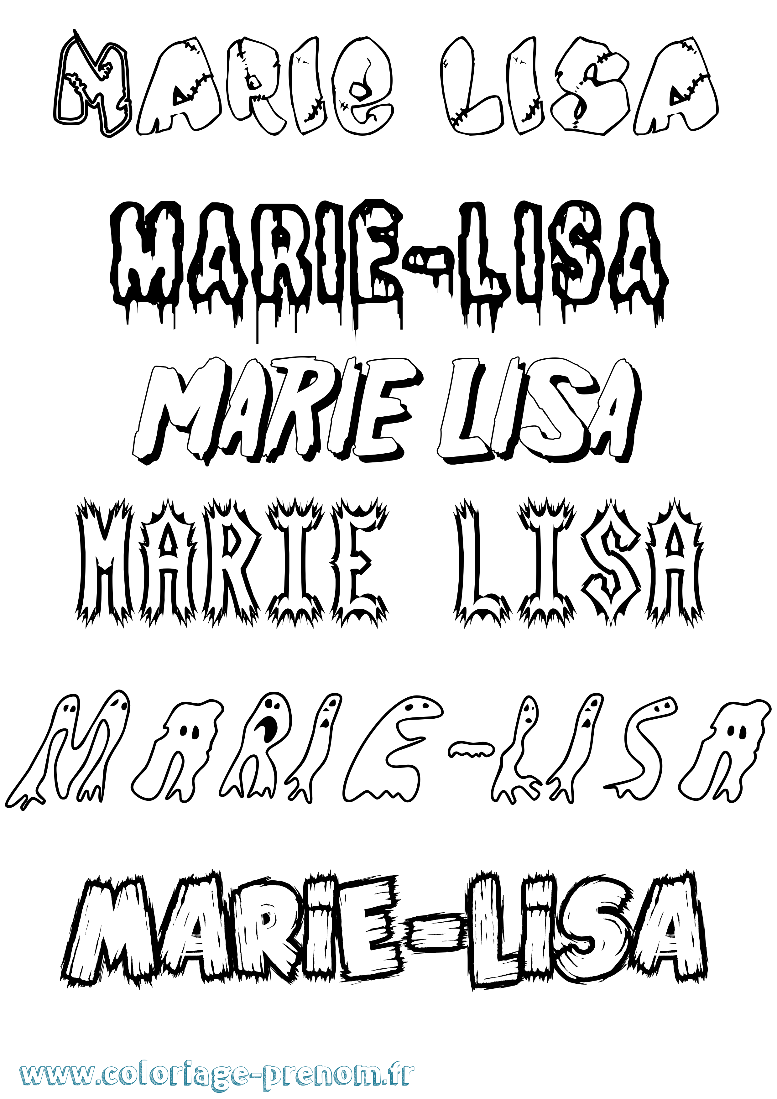 Coloriage Marie-Lisa Frisson Coloriage prénom Marie-Lisa Frisson