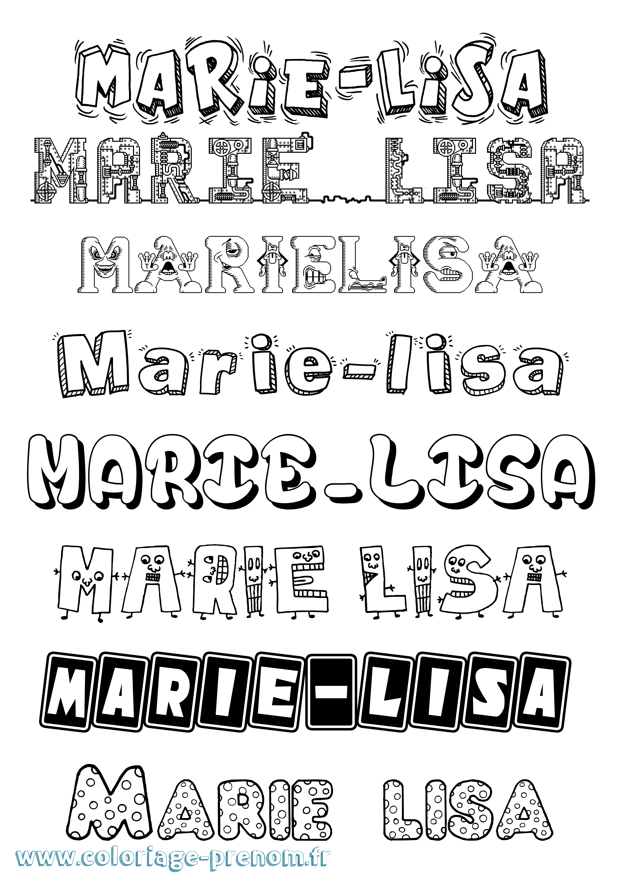 Coloriage Marie-Lisa Fun Coloriage prénom Marie-Lisa Fun