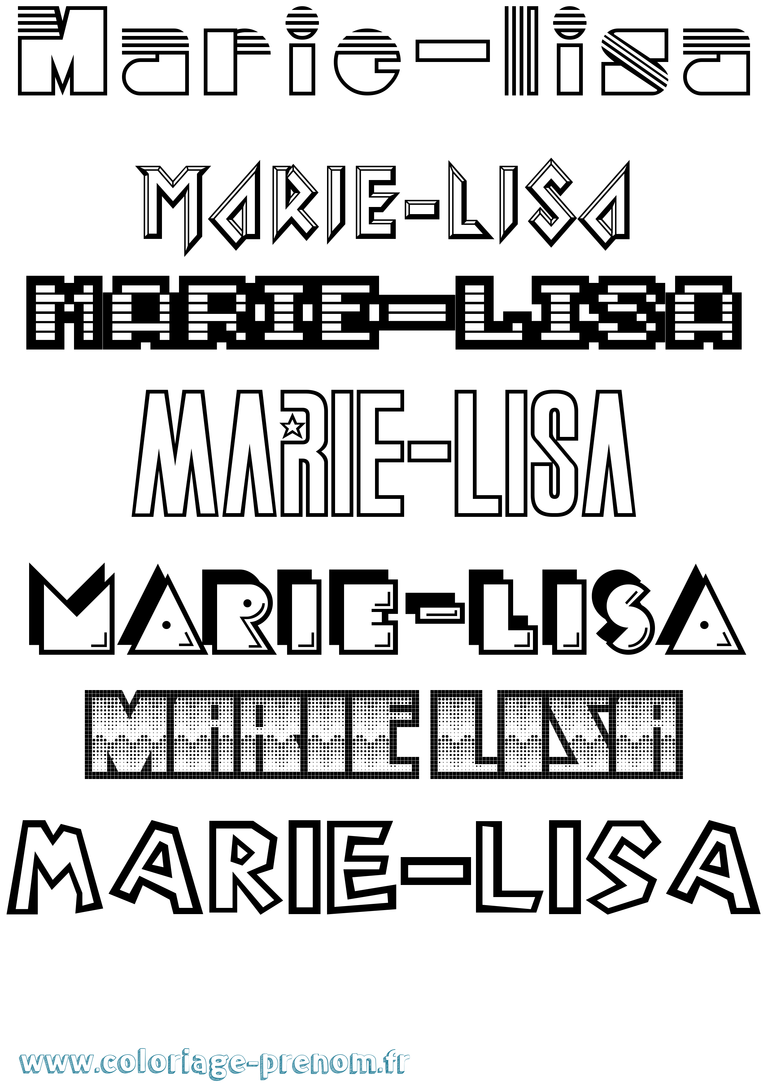 Coloriage Marie-Lisa Jeux Vidéos Coloriage prénom Marie-Lisa Jeux Vidéos