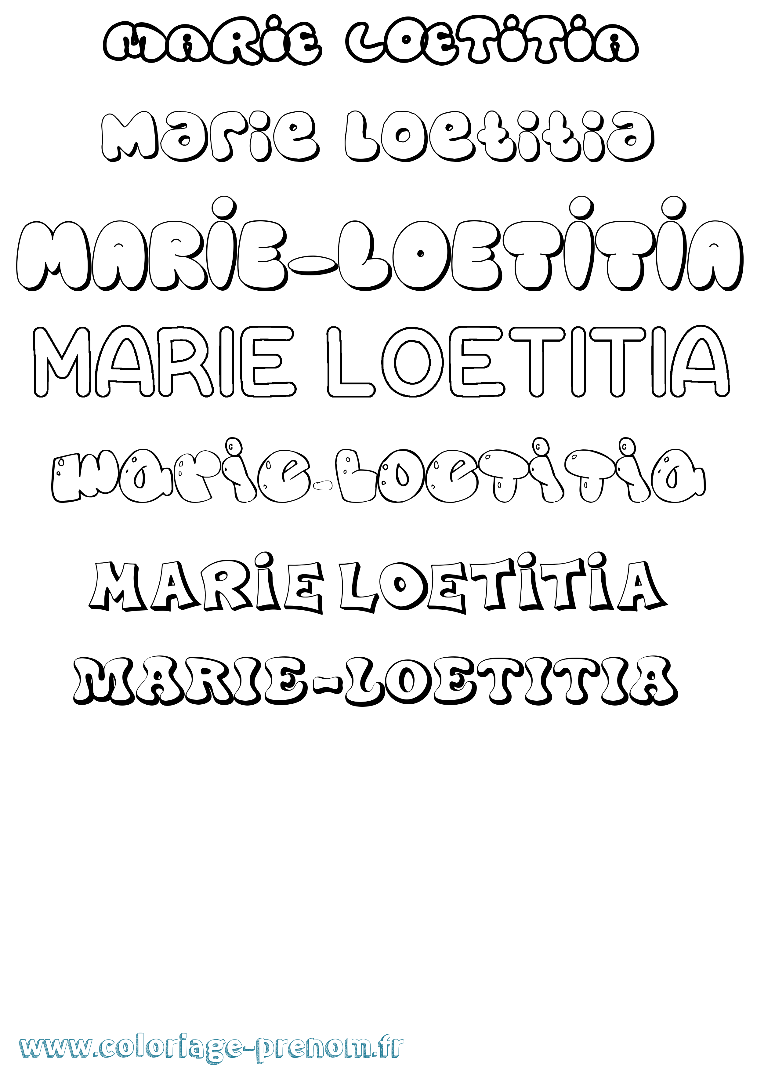 Coloriage Marie-Loetitia Bubble Coloriage prénom Marie-Loetitia Bubble