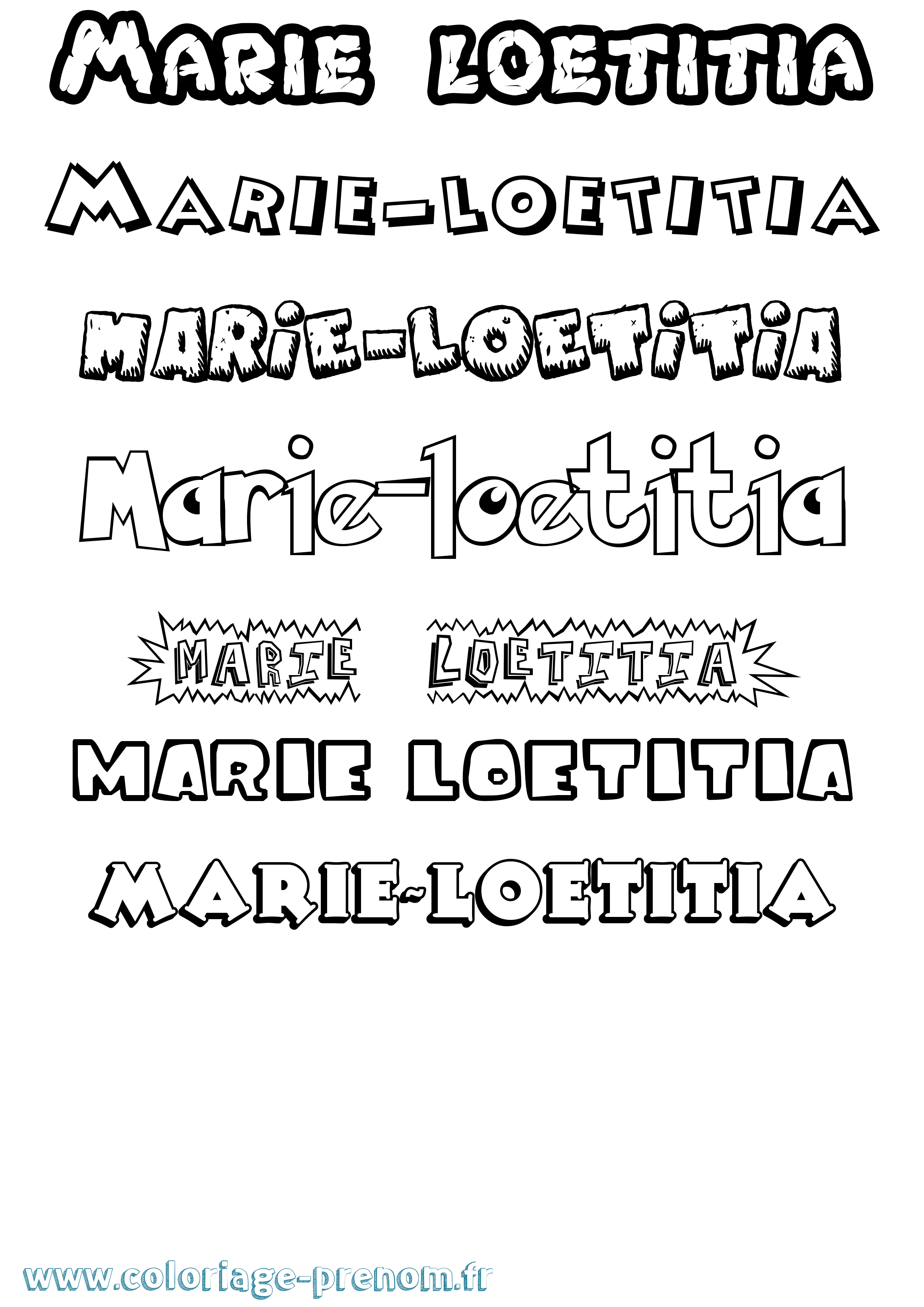 Coloriage Marie-Loetitia Dessin Animé Coloriage prénom Marie-Loetitia Dessin Animé