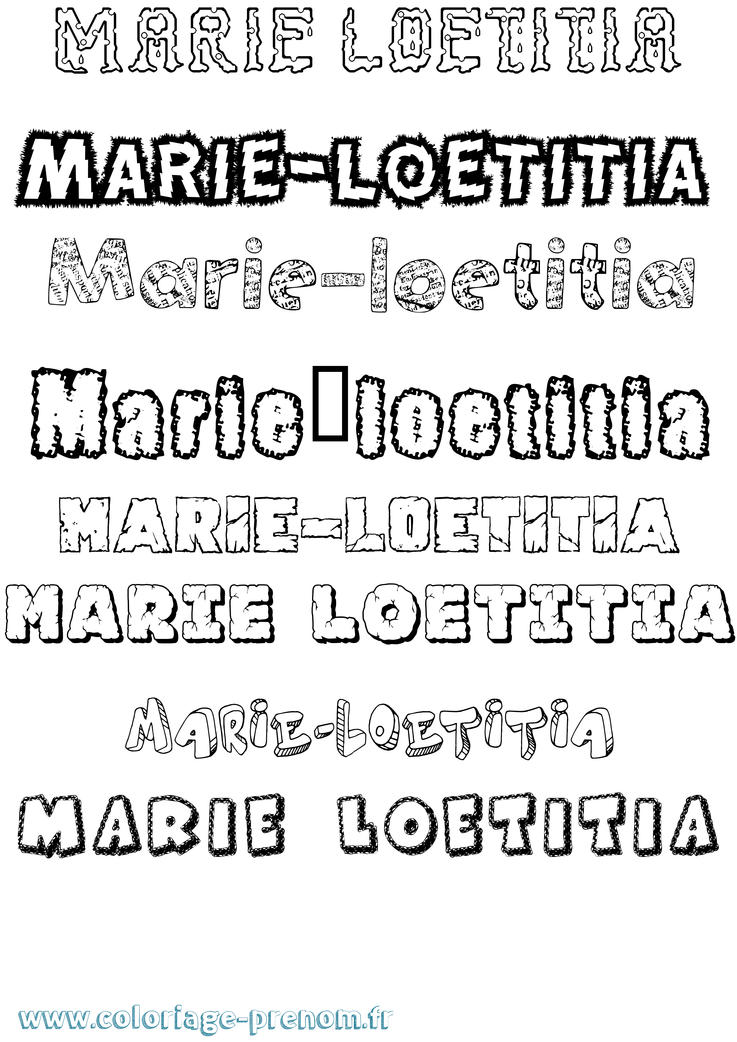 Coloriage Marie-Loetitia Destructuré Coloriage prénom Marie-Loetitia Destructuré