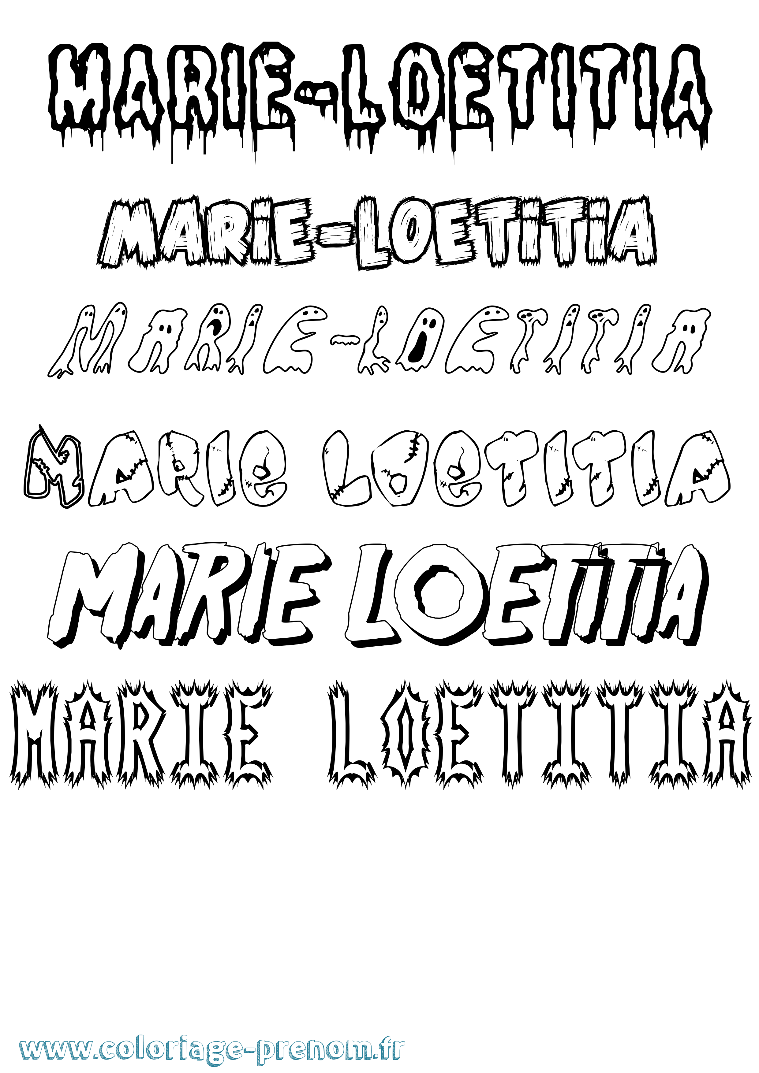 Coloriage Marie-Loetitia Frisson Coloriage prénom Marie-Loetitia Frisson