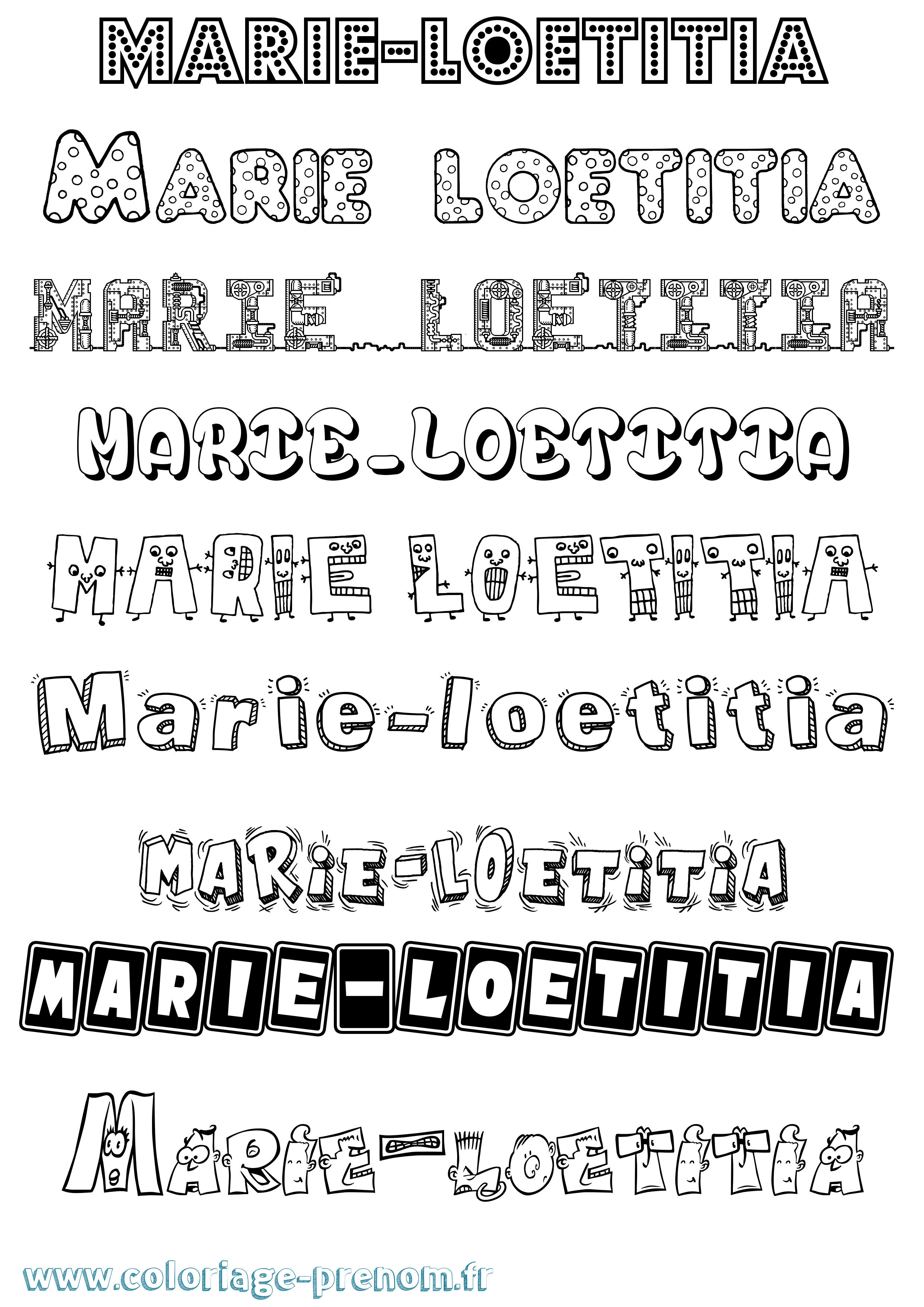 Coloriage Marie-Loetitia Fun Coloriage prénom Marie-Loetitia Fun